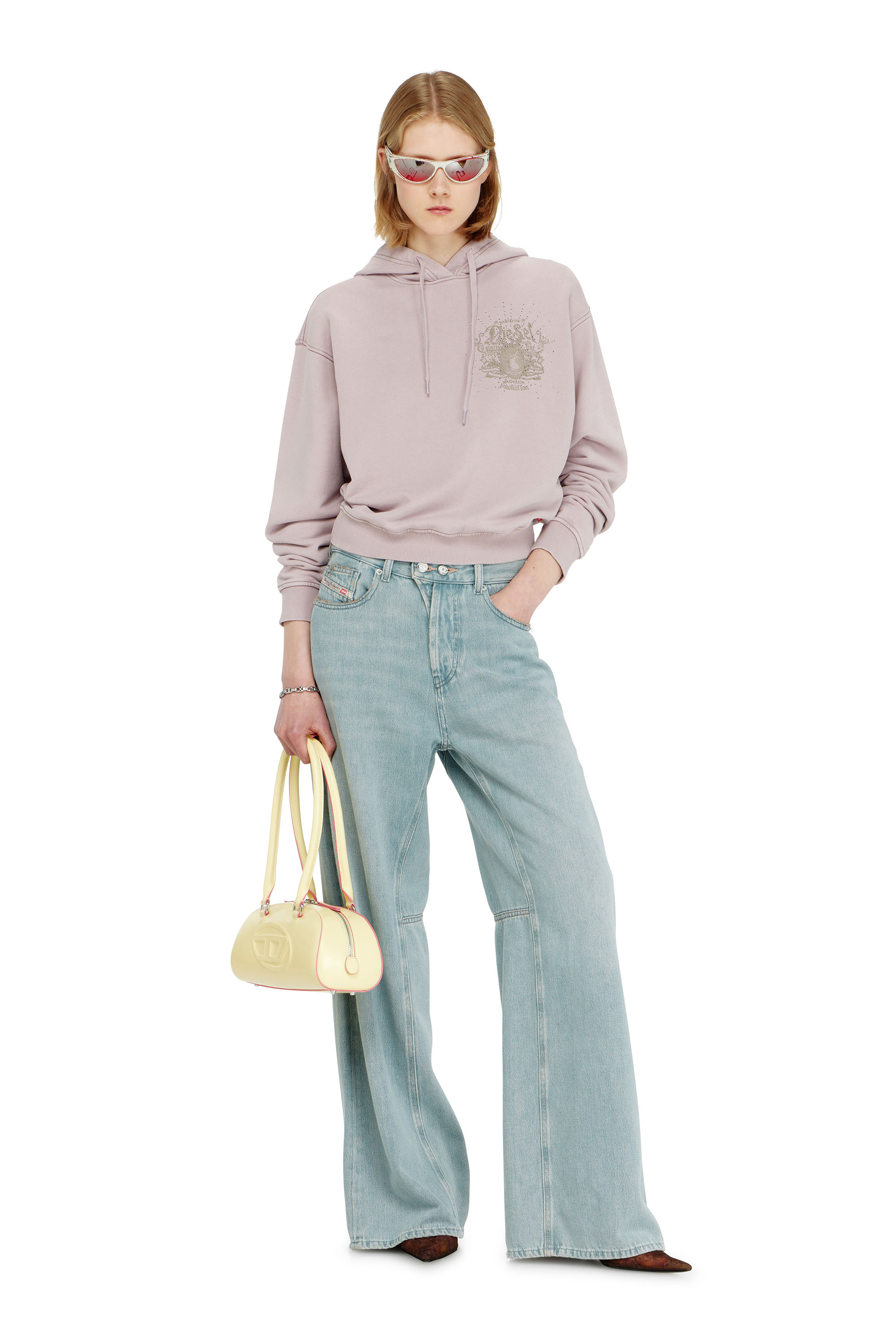 Diesel - F-PHOENY, Sweat &agrave; capuche avec imprim&eacute;s et clous strass Femme in ToBeDefined - 2