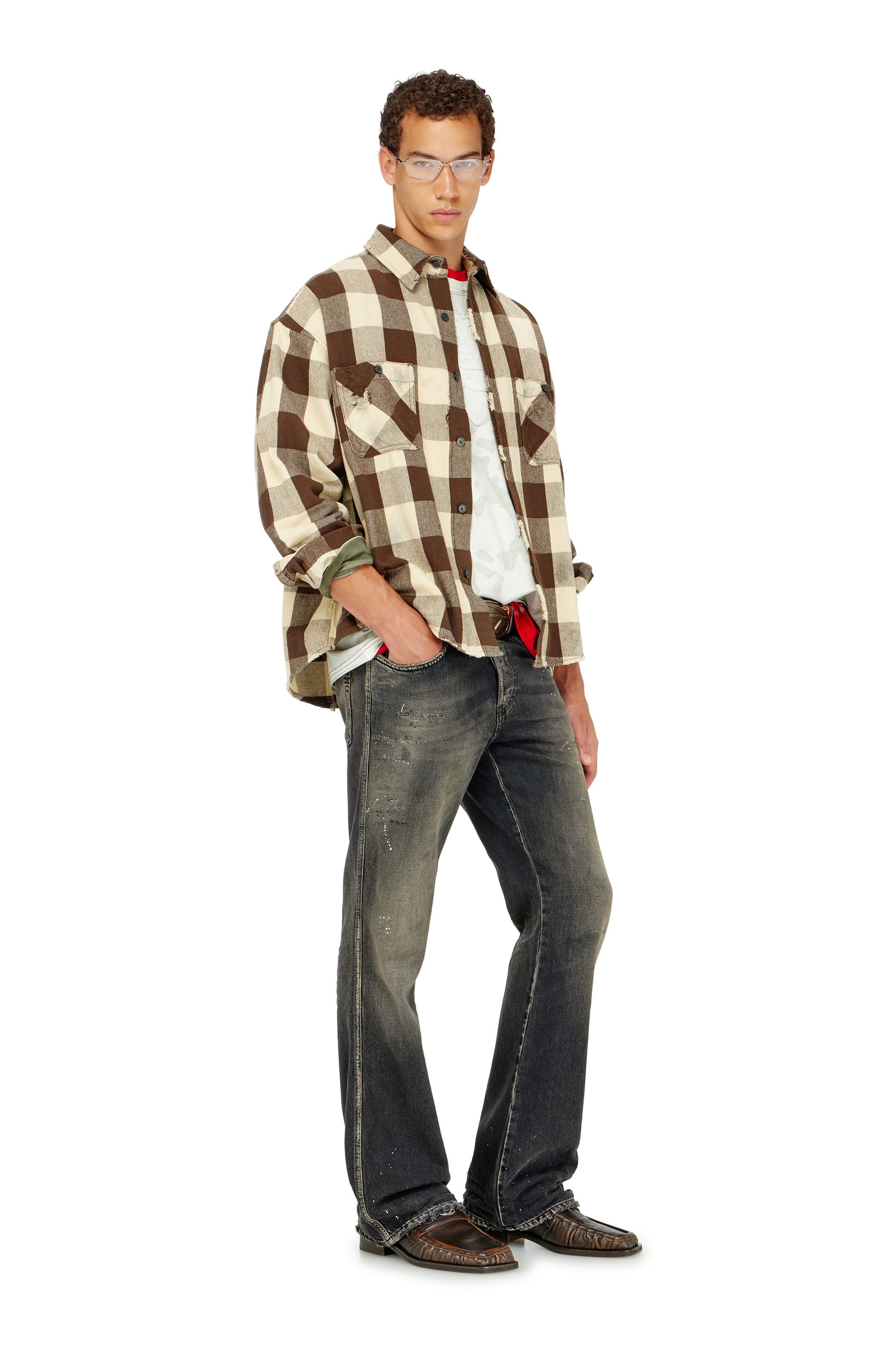 Diesel - S-DRUM, Chemise &agrave; carreaux effet us&eacute; Homme in ToBeDefined - 2