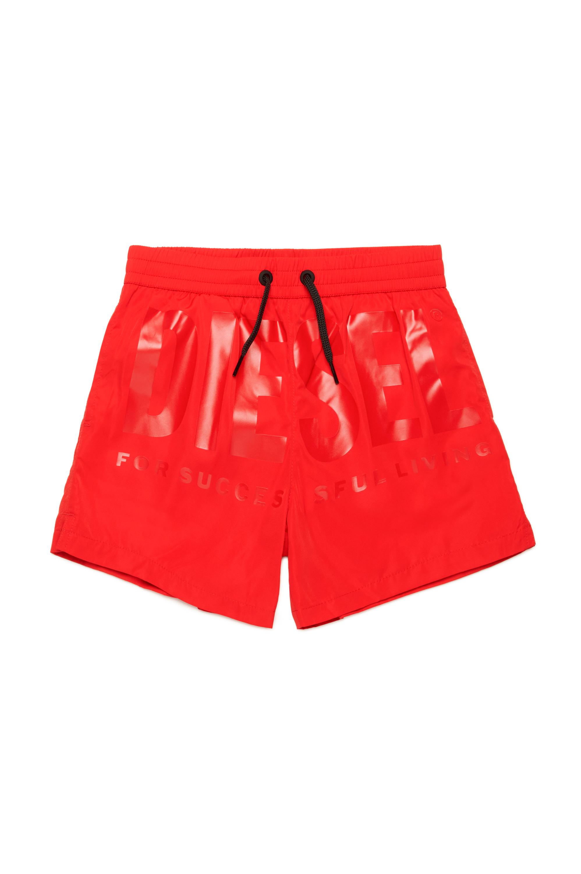 Diesel - MKENM, Short de bain avec logo Biscotto ton sur ton Homme in Rouge - 1