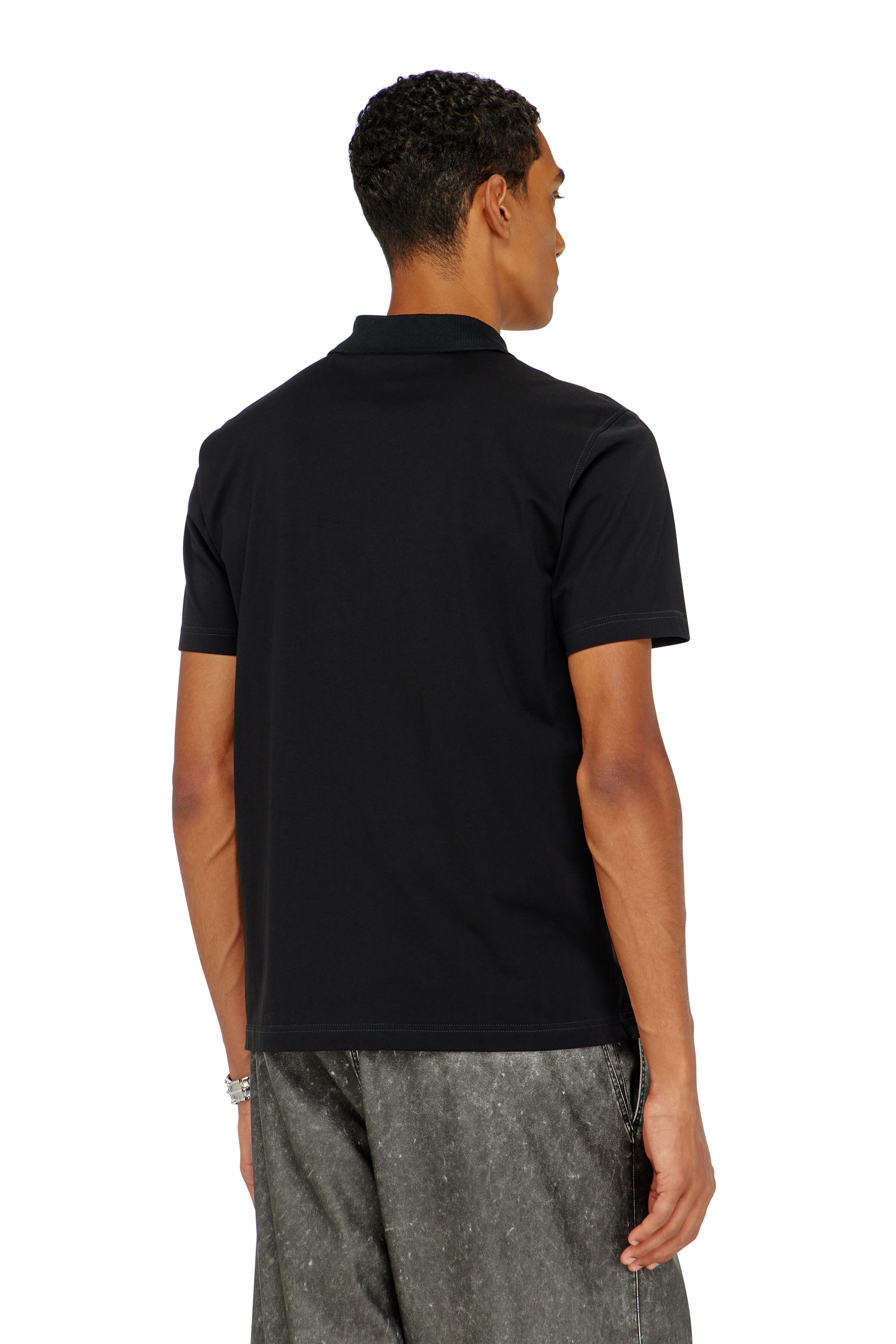 Diesel - T-REJUST-PIPING, Polo avec passepoil contrastant Homme in Noir - 4