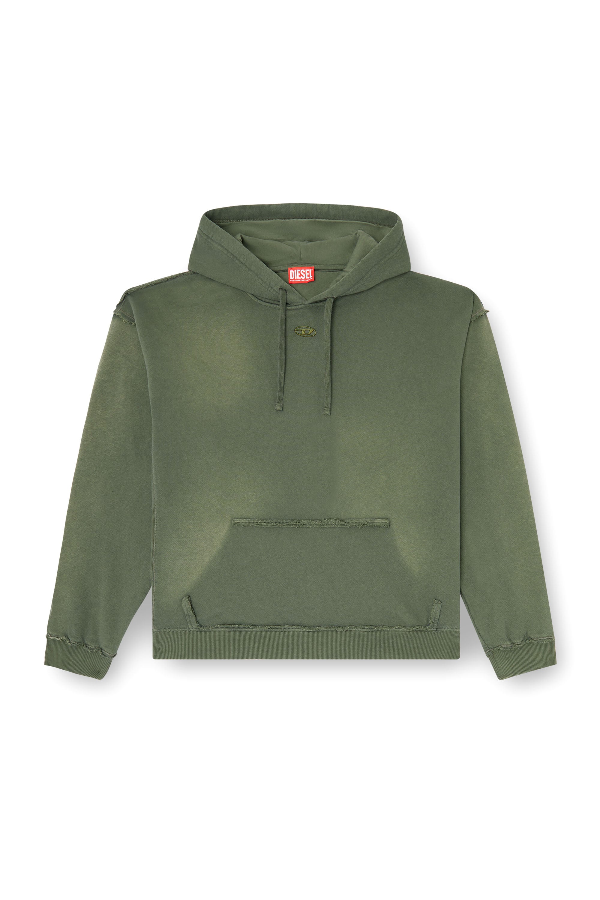 Diesel - S-POCK-HOOD, Sweat &agrave; capuche en coton d&eacute;lav&eacute; avec d&eacute;tails effiloch&eacute;s Homme in ToBeDefined - 3