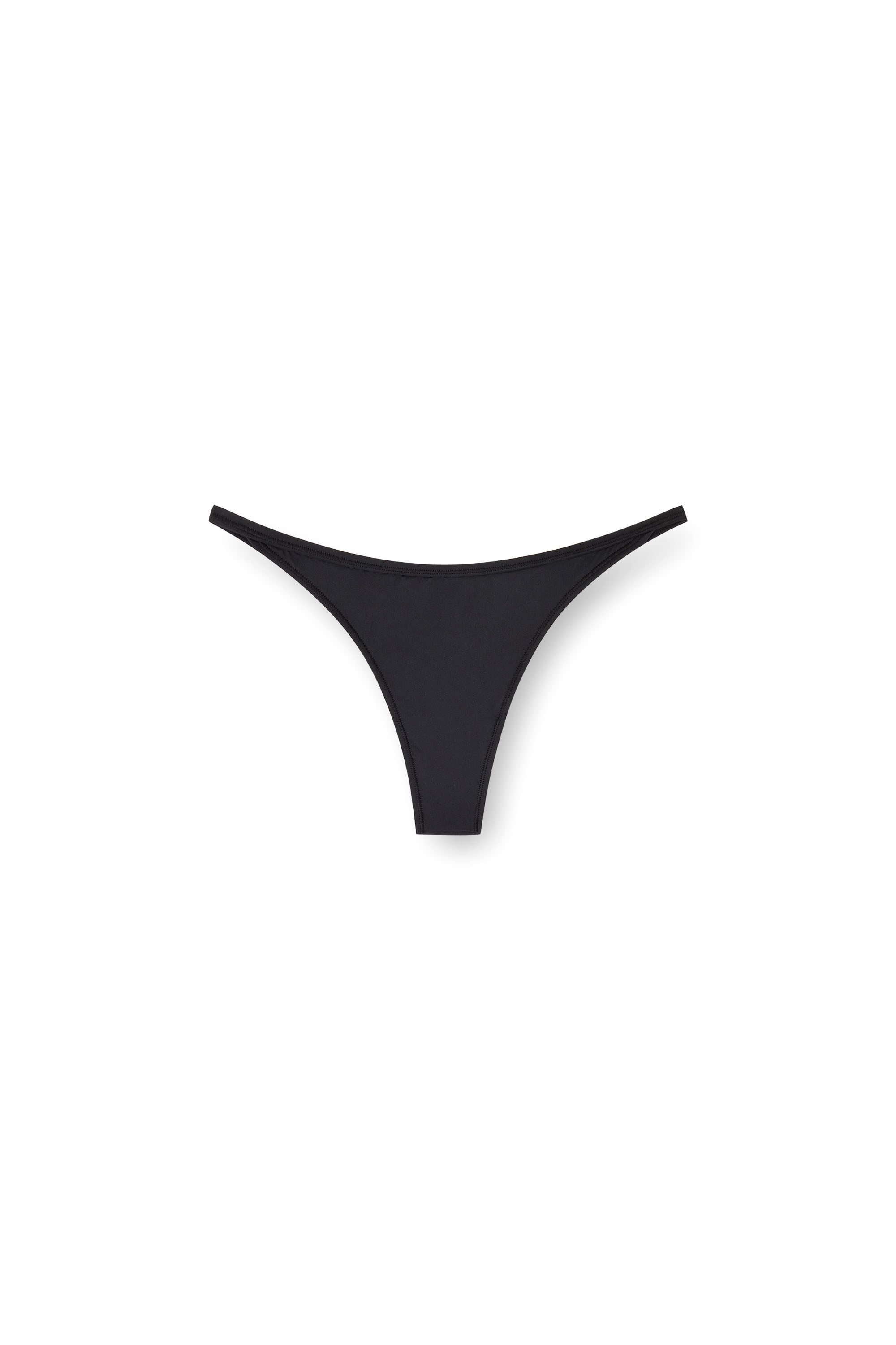 Diesel - ADRIENNE-UTLT, String en nylon avec d&eacute;tail m&eacute;tallique Oval D Femme in Noir - 3