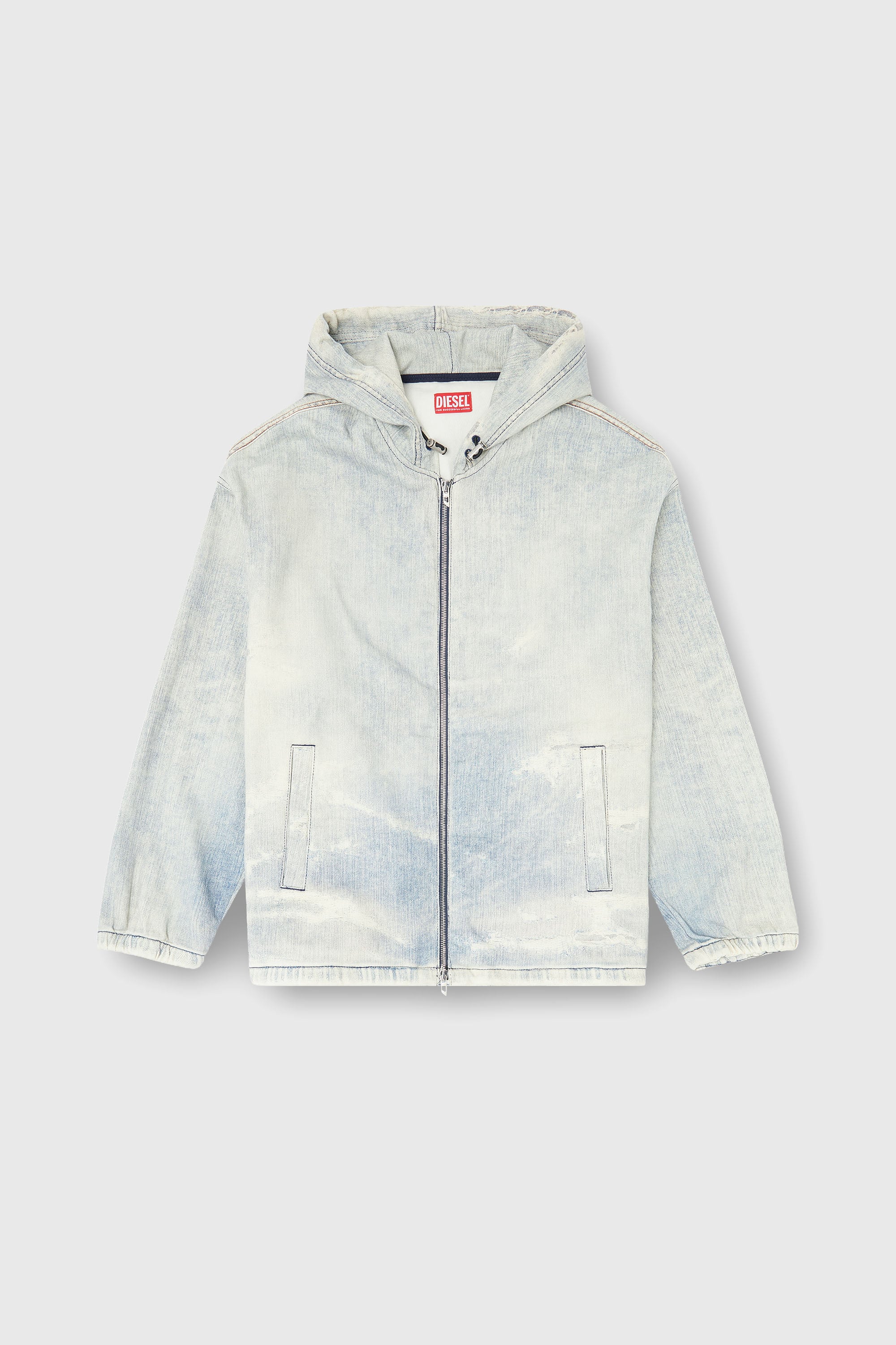 Diesel - D-WYNNY JOGG, Hooded JoggJeans veste effet trompe-l&rsquo;&oelig;il Homme in Bleu - 2