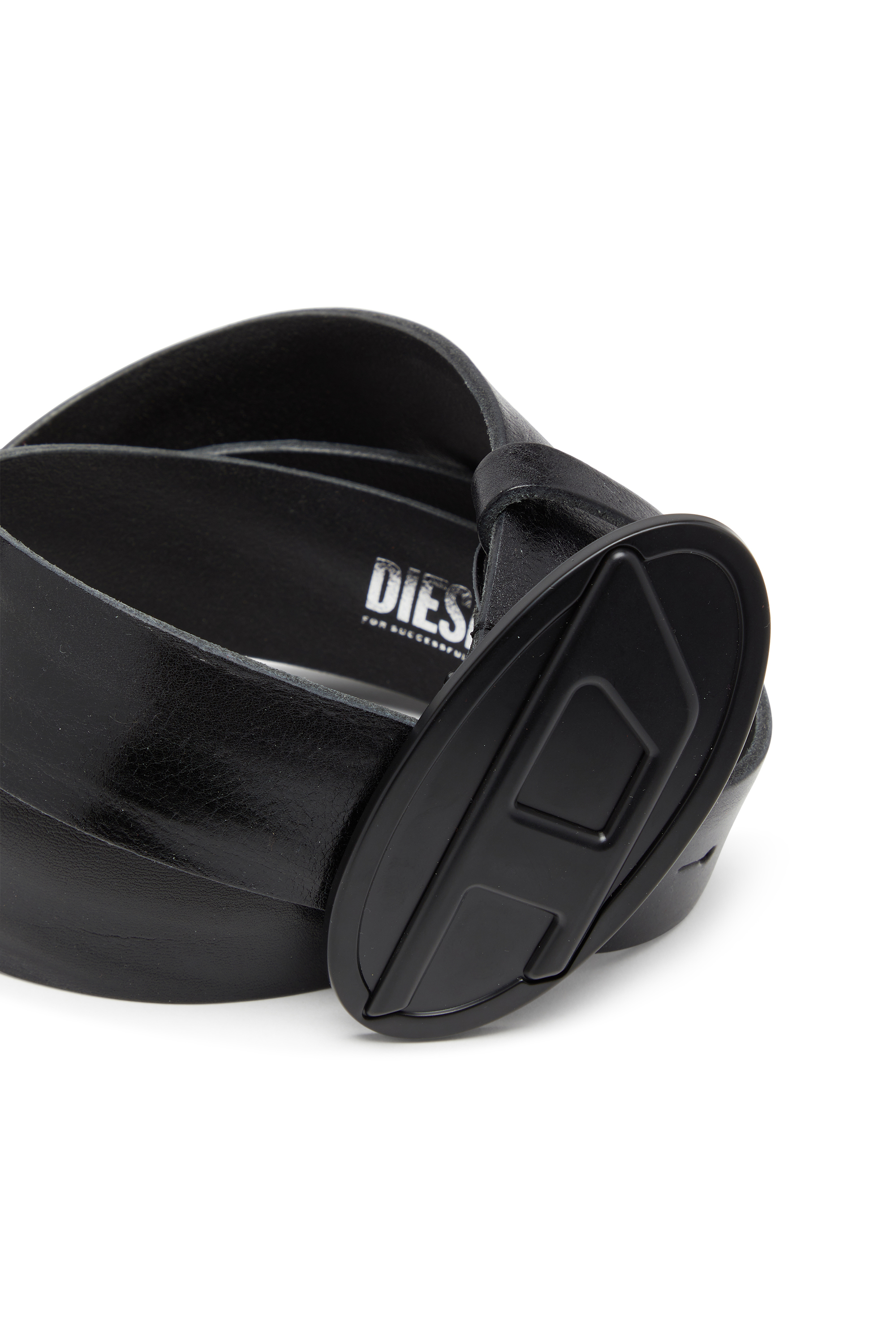 Diesel - B-1DR 2.0, Man's 4cm belt in waxed leather in Black - 3