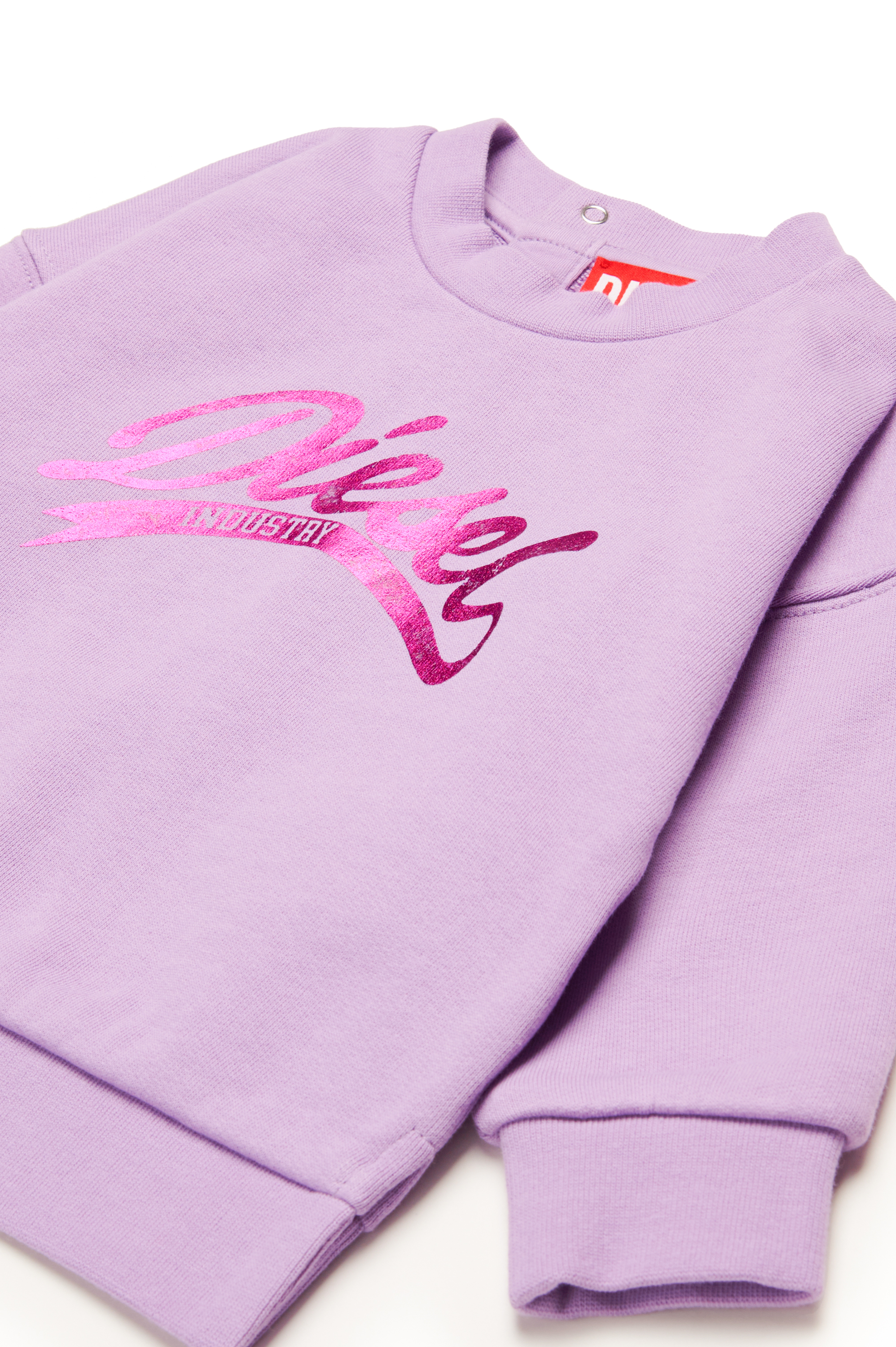 Diesel - SFLOWERB, Sweat-shirt en coton avec logo métallisé Femme in Violet - 3