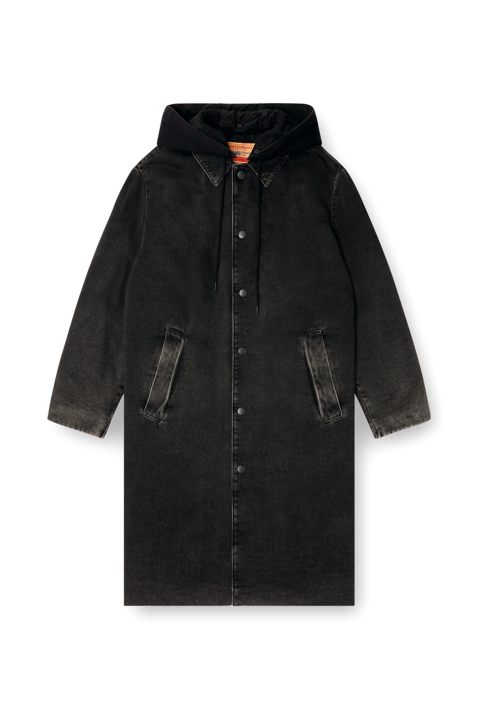 Diesel - D-JAKO-S, Manteau hybride en denim et jersey Homme in Noir - 3