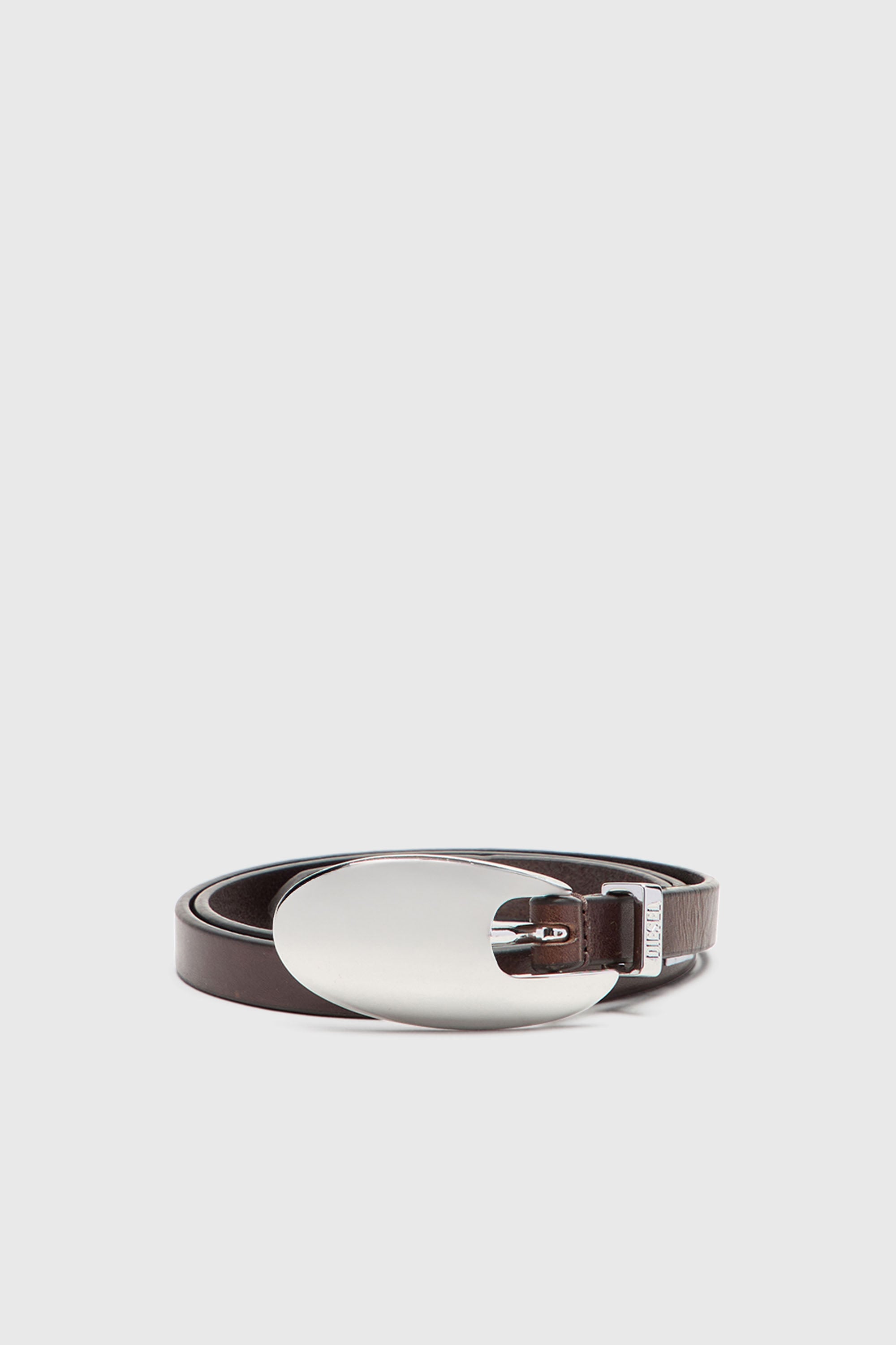 Diesel - B-ROP 15, Ceinture 1.5 cm fine en cuir avec boucle sculpturale Femme in Marron - 1