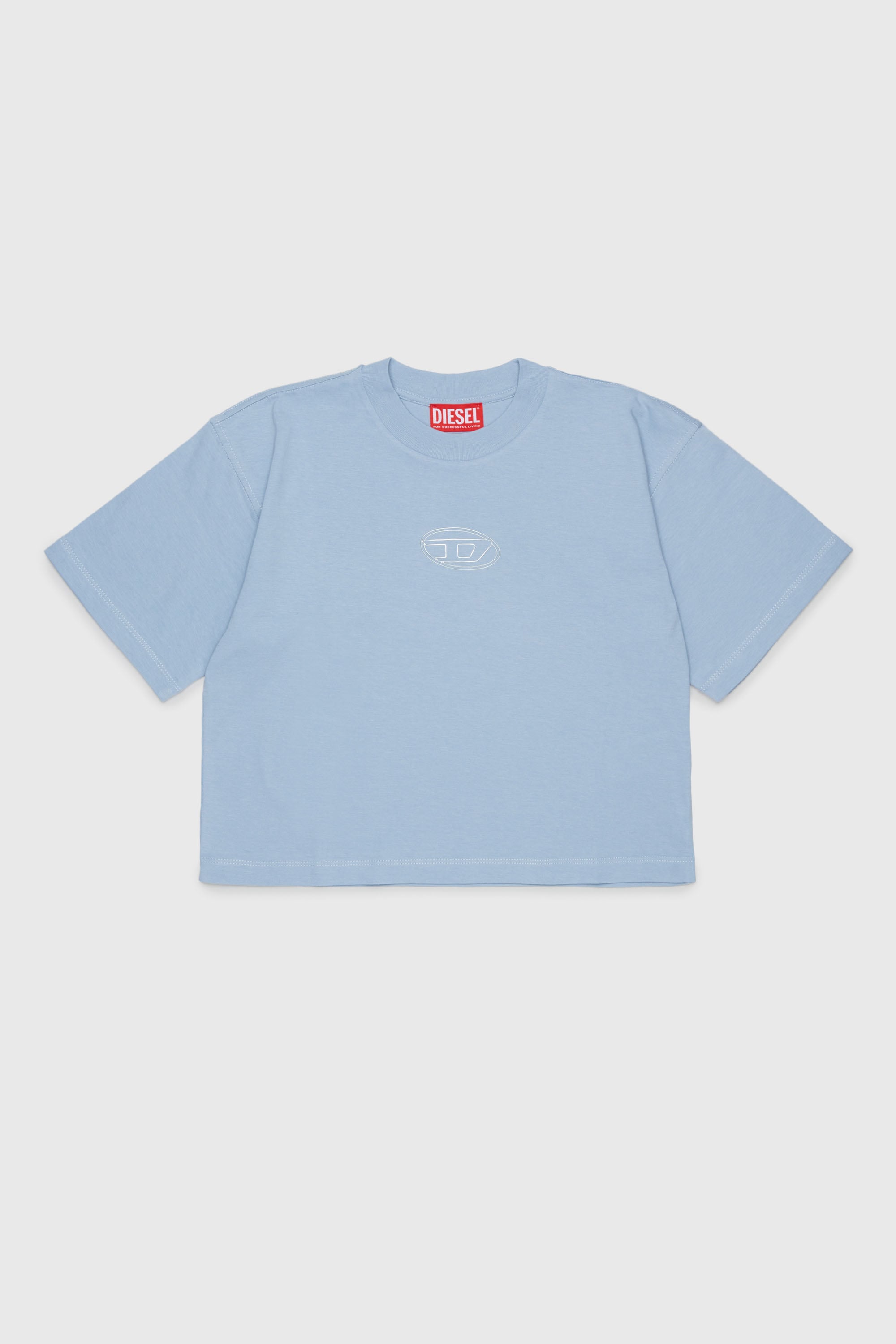 Diesel - TLIXIN, T-shirt cropped avec logo Oval D Femme in Bleu - 1