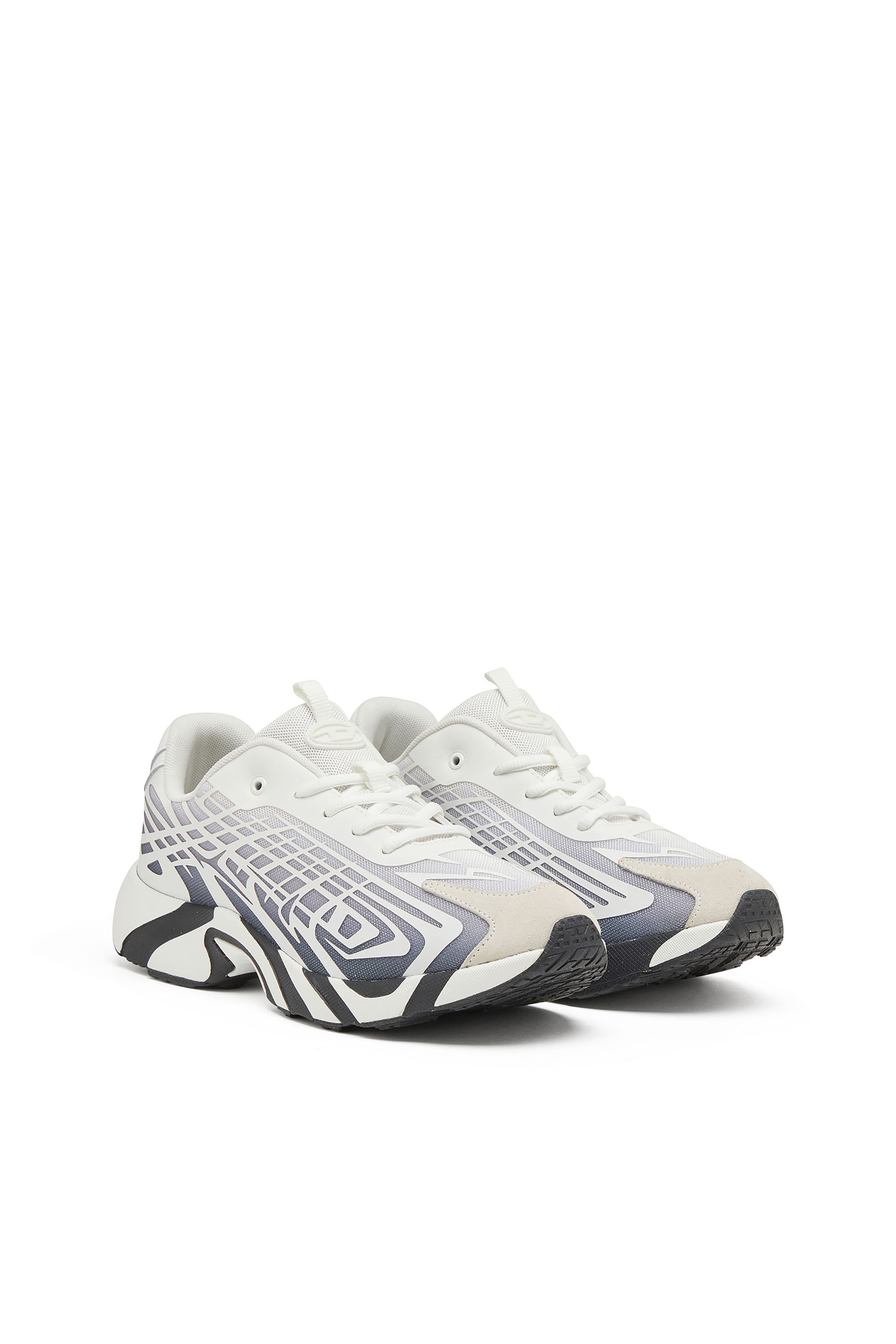 Diesel - S-D-VIT'S 500 LOW, D-Vit-Sneakers en mesh dégradé rayé Homme in Blanc - 3