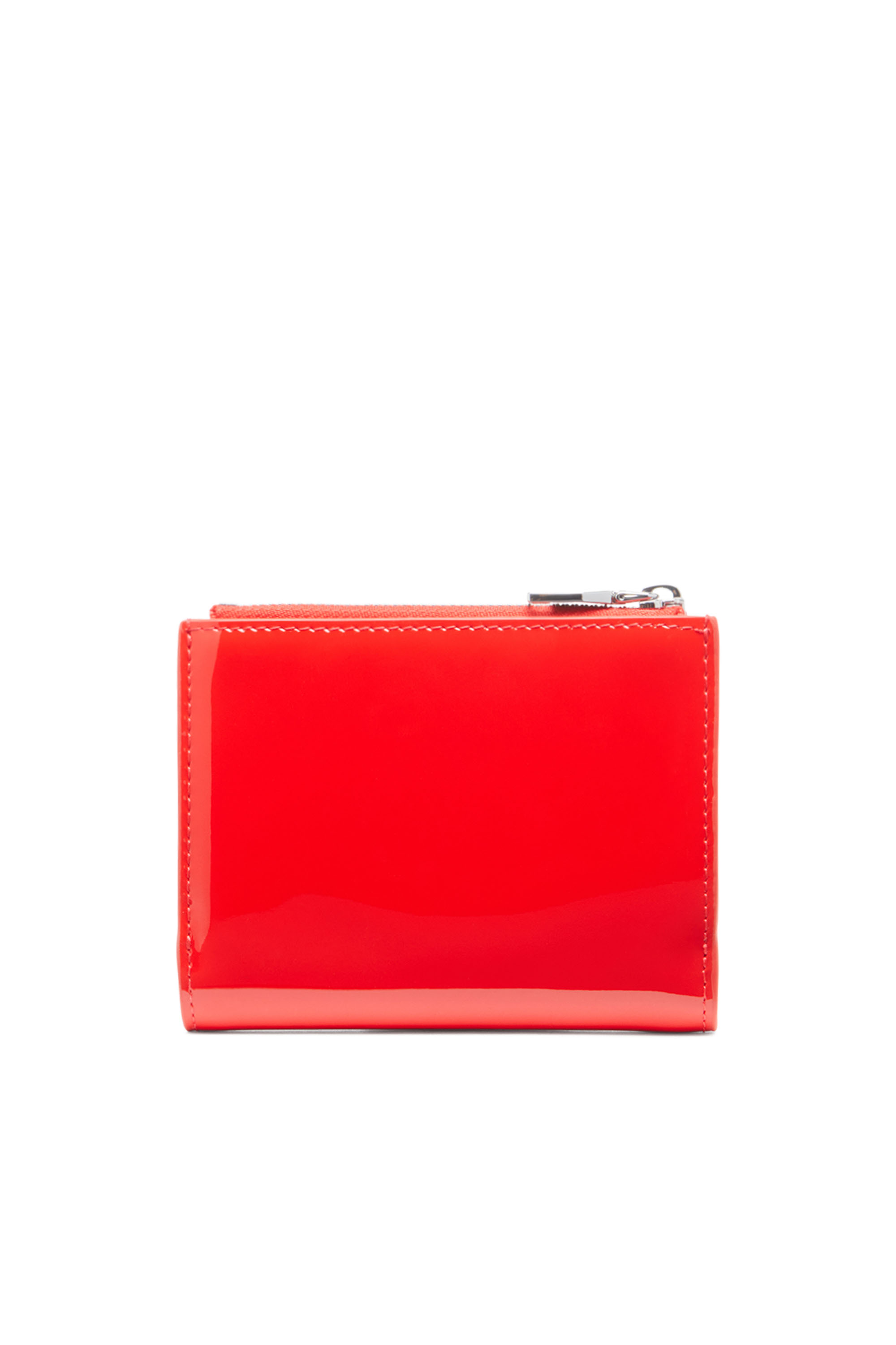 Diesel - PLAY BI-FOLD ZIP II, Petit portefeuille en cuir brillant Femme in Rouge - 2