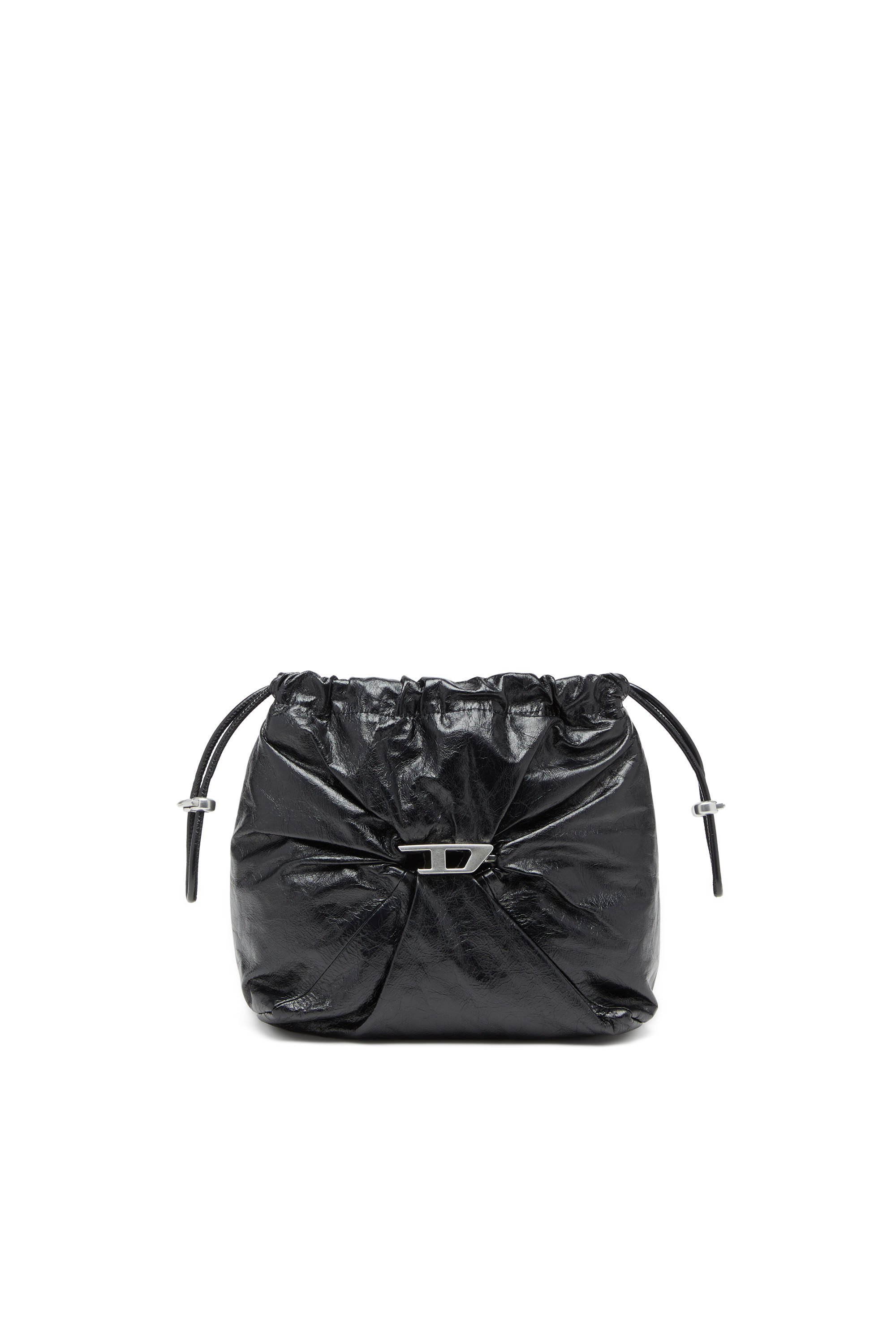 Diesel - SCRUNCH-D BUCKET, Sac seau en cuir froissé et brillant Femme in Noir - 7