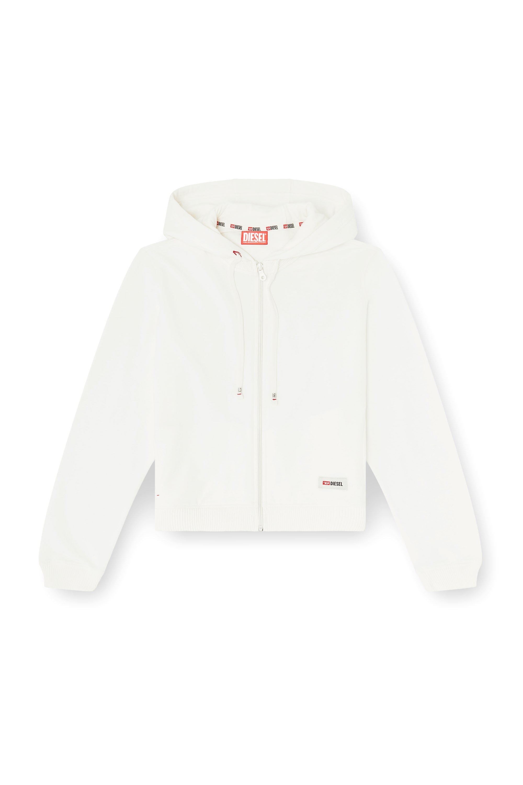Diesel - HARRIET-D-CORE, Sweat &agrave; capuche en m&eacute;lange de coton gratt&eacute; Femme in Blanc - 2