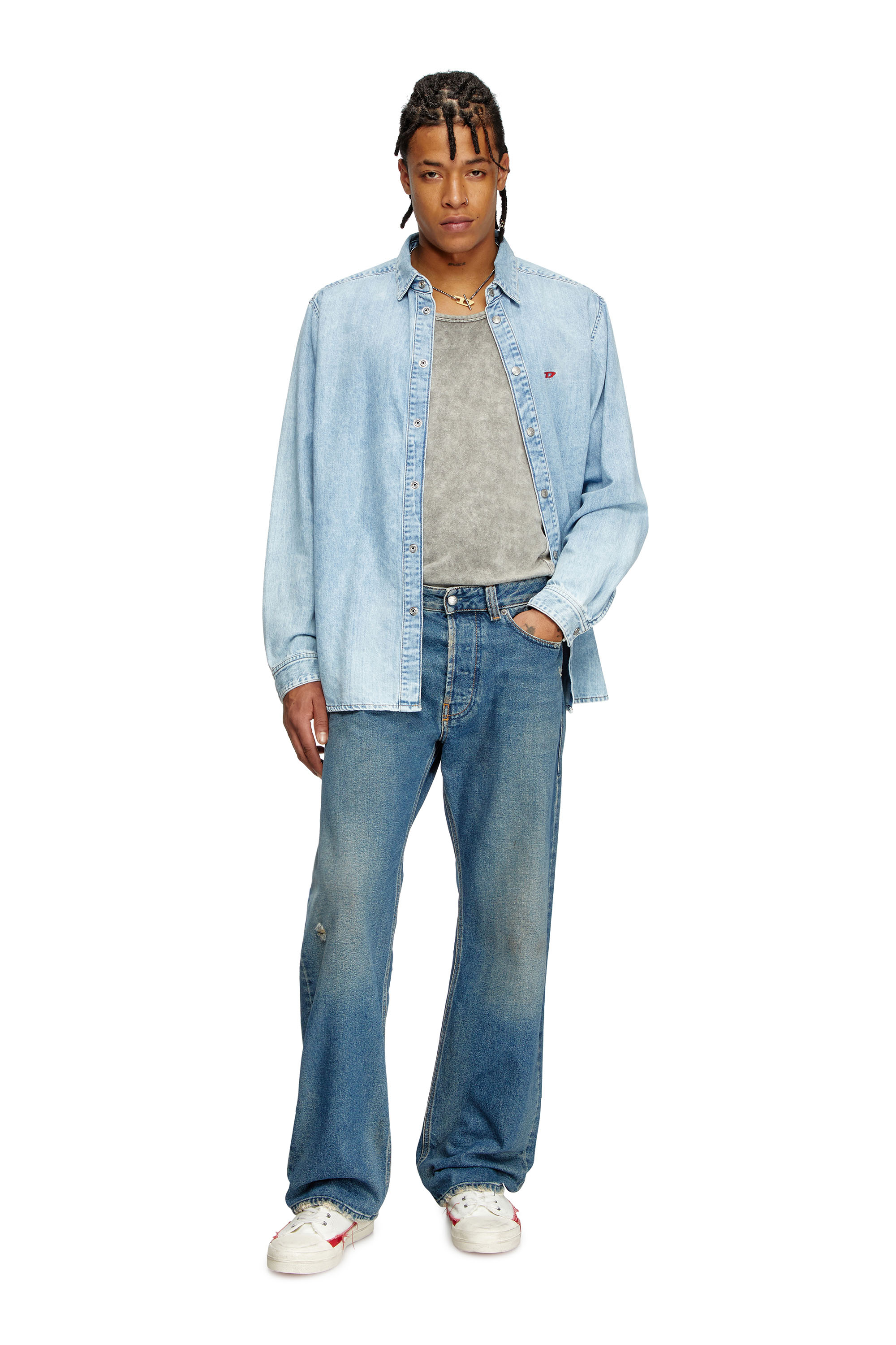 Diesel - Relaxed Jeans 1980 D-Eeper 09J79 Homme, Bleu moyen - Image 2