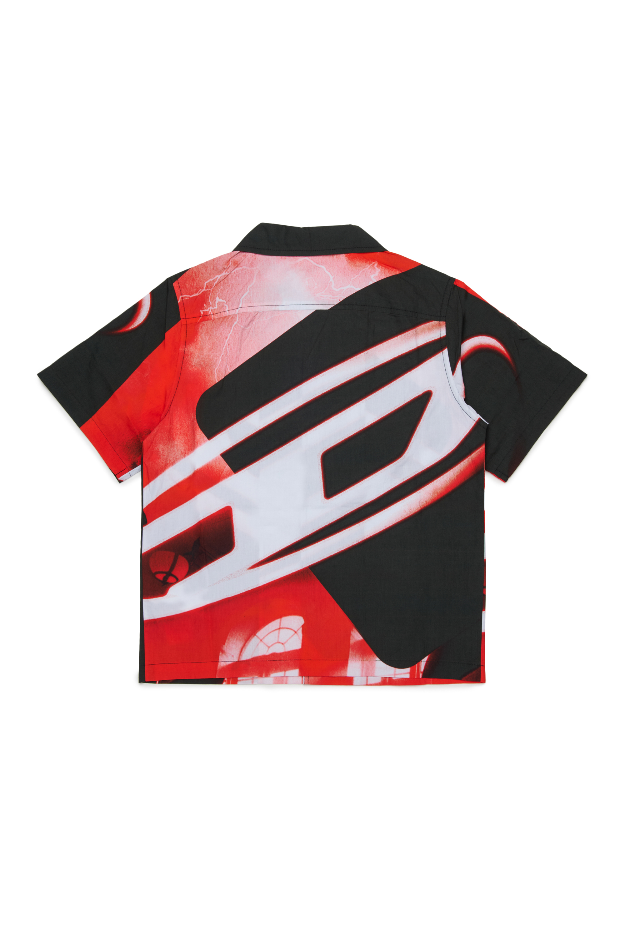 Diesel - MCIOND, Chemise en coton avec imprim&eacute; flou int&eacute;gral Homme in Noir - 2