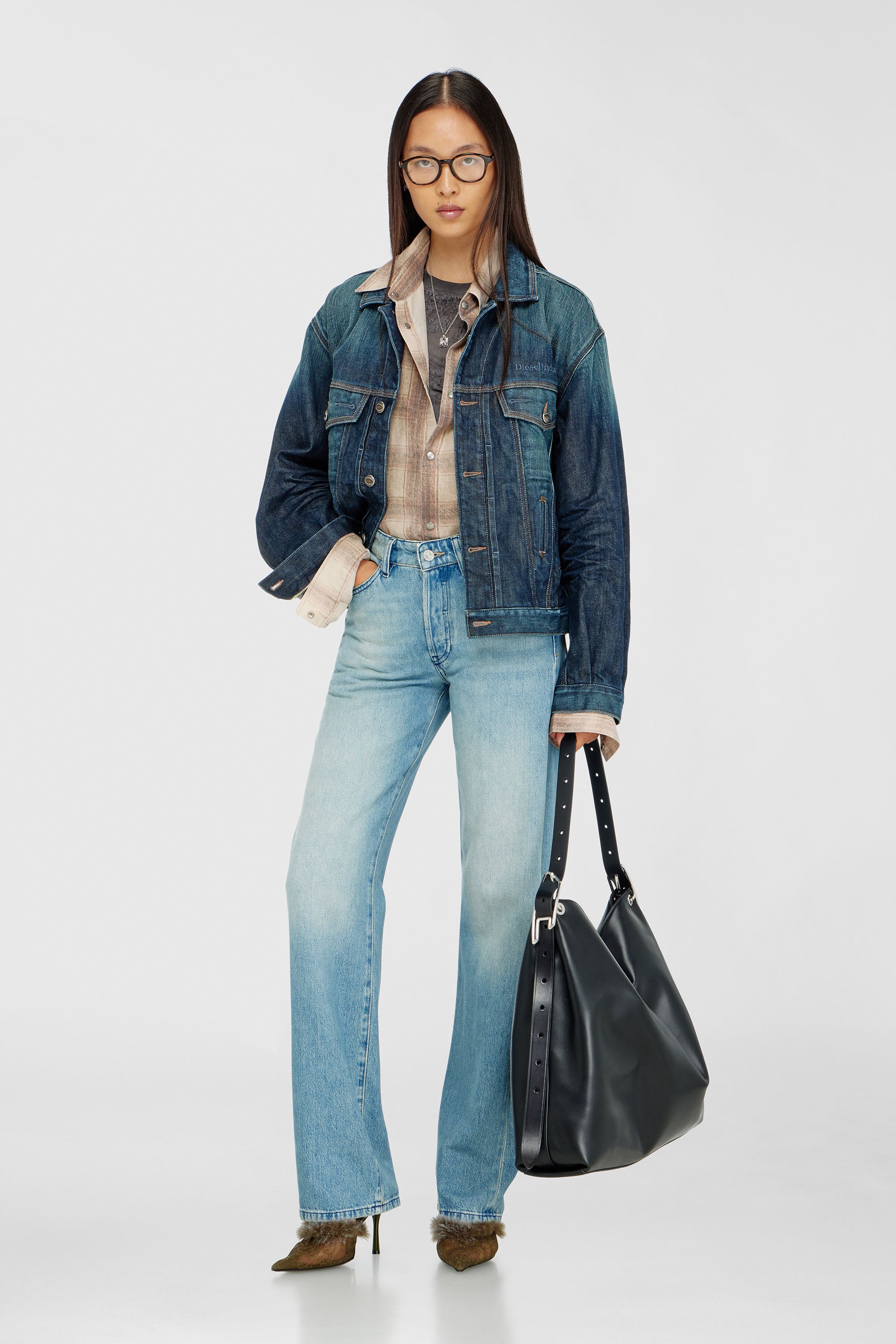 Diesel - D-LINE HOBO L, D-Line-Sac hobo en cuir Femme in Noir - 2
