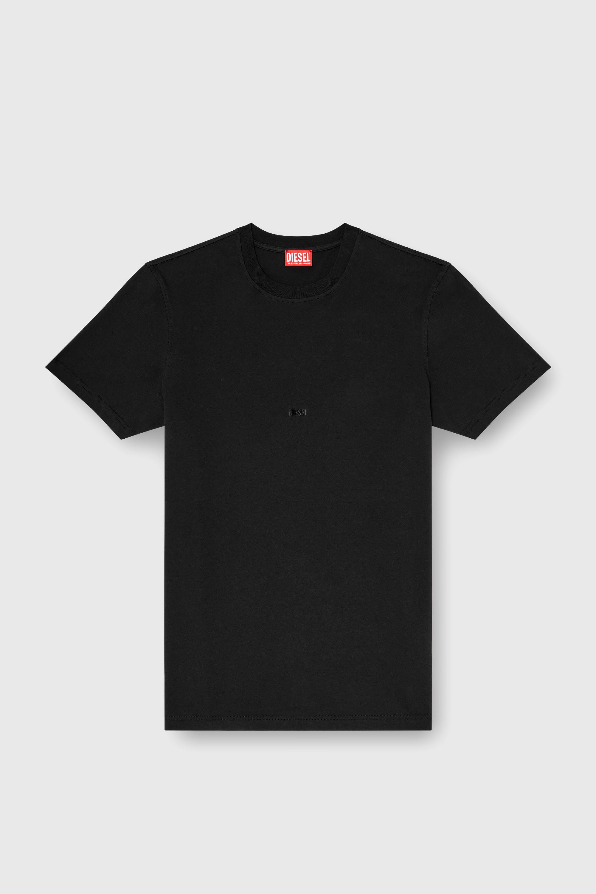 Diesel - T-ADJUST-AA2, T-shirt en interlock de coton avec logo brod&eacute; Homme in Noir - 2
