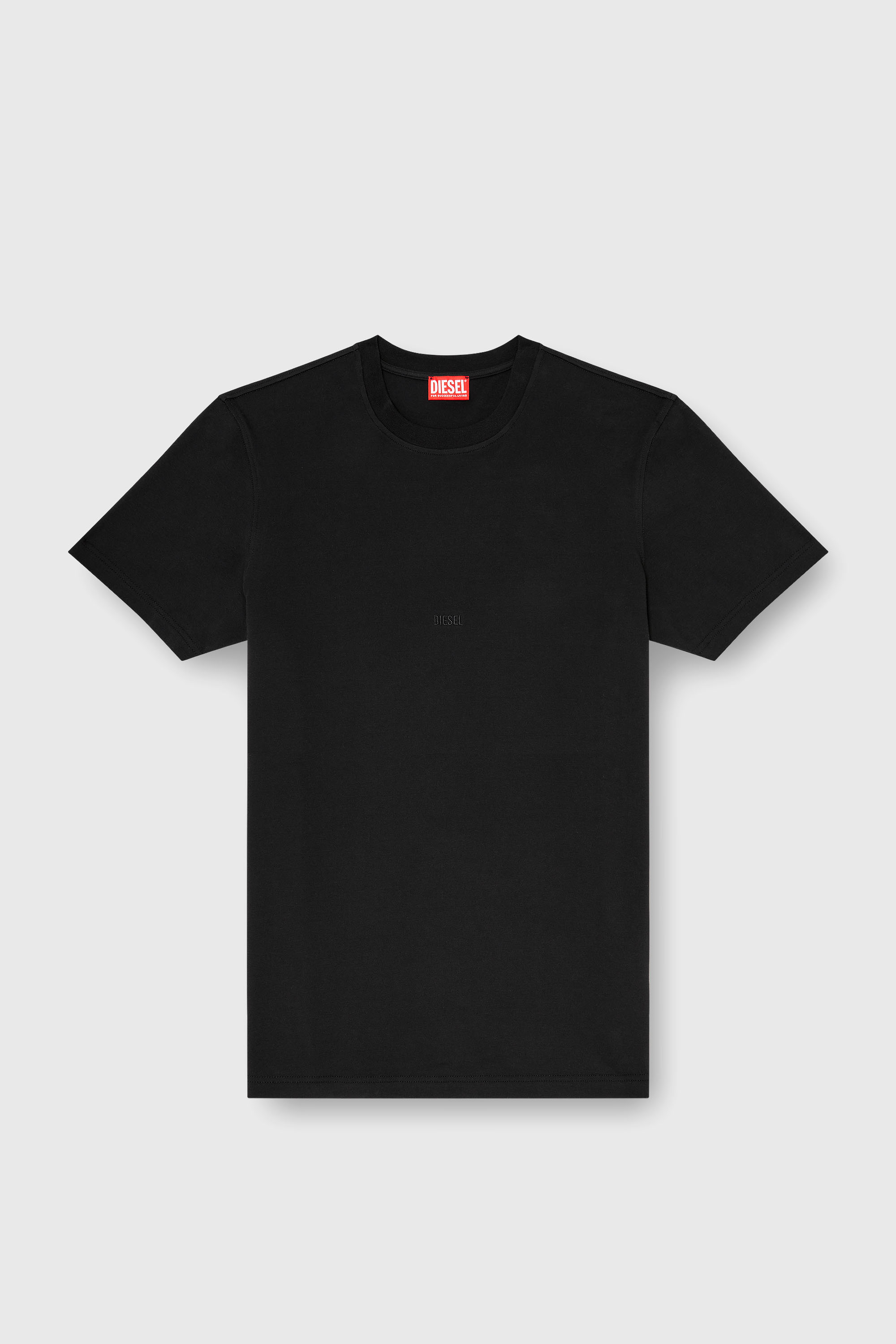 Diesel - T-ADJUST-AA2, T-shirt en interlock de coton avec logo brod&eacute; Homme in Noir - 2