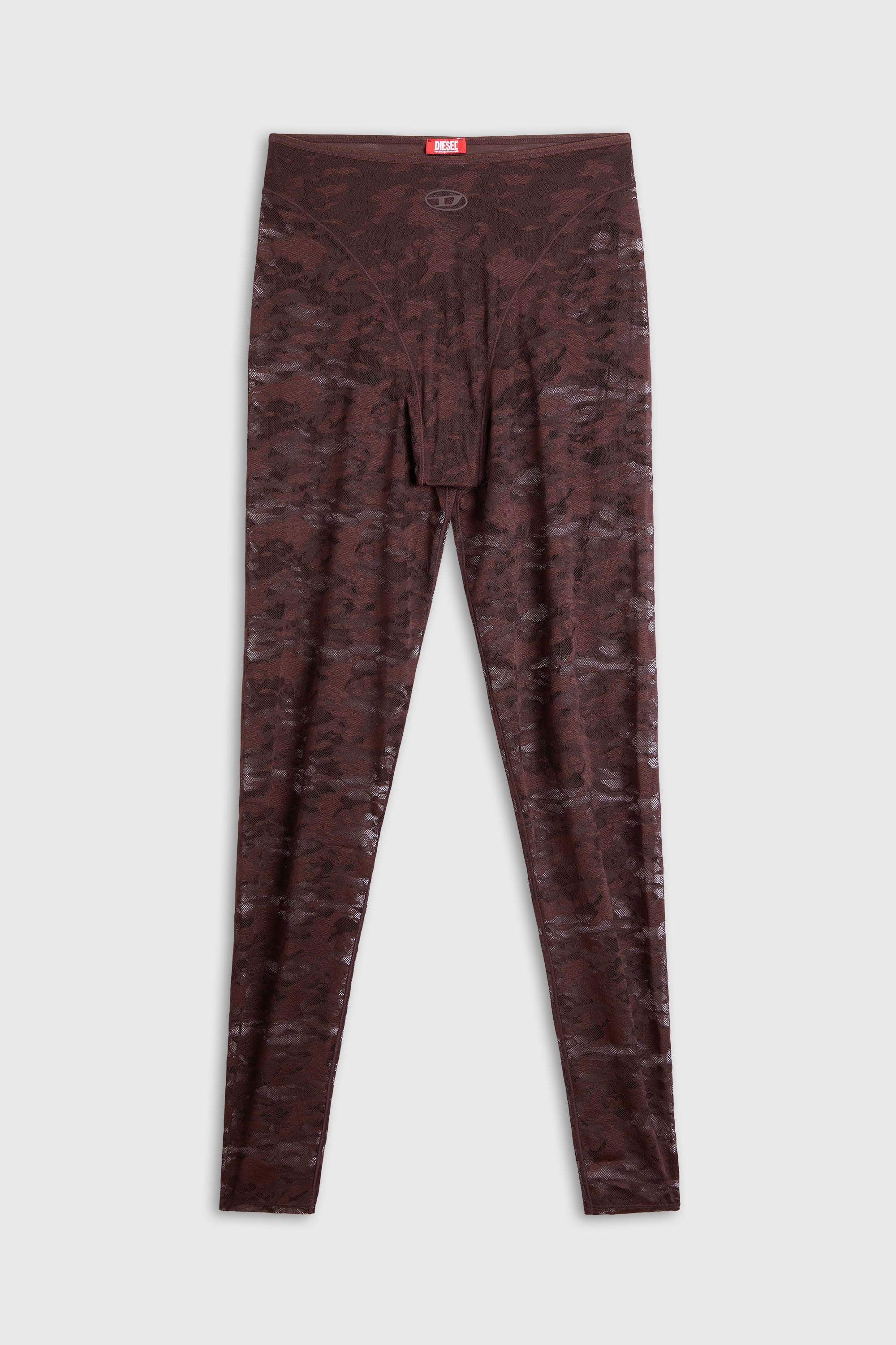 Diesel - HAYLEY-UTLT, Leggings en dentelle nylon camouflage Femme in Marron - 2