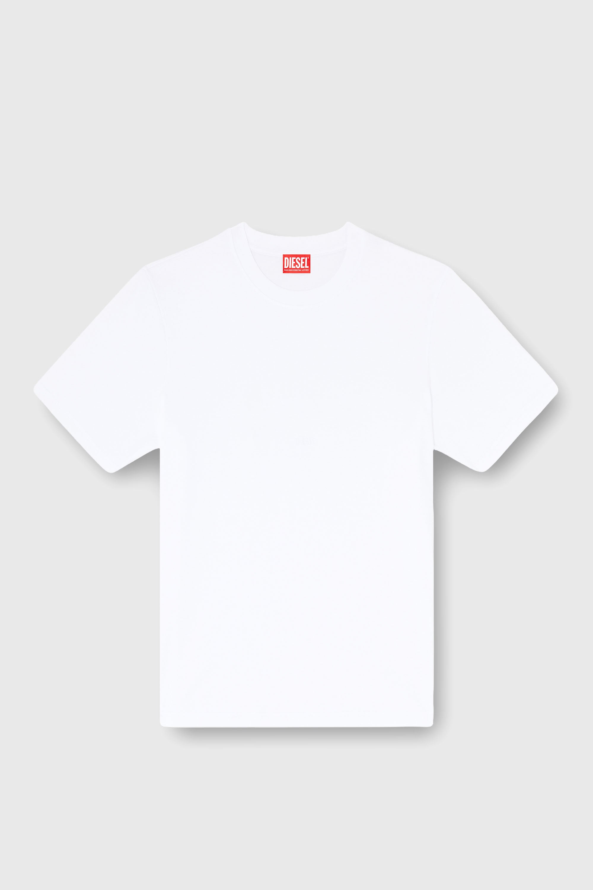 Diesel - T-ADJUST-AA2, T-shirt en interlock de coton avec logo brod&eacute; Homme in Blanc - 2