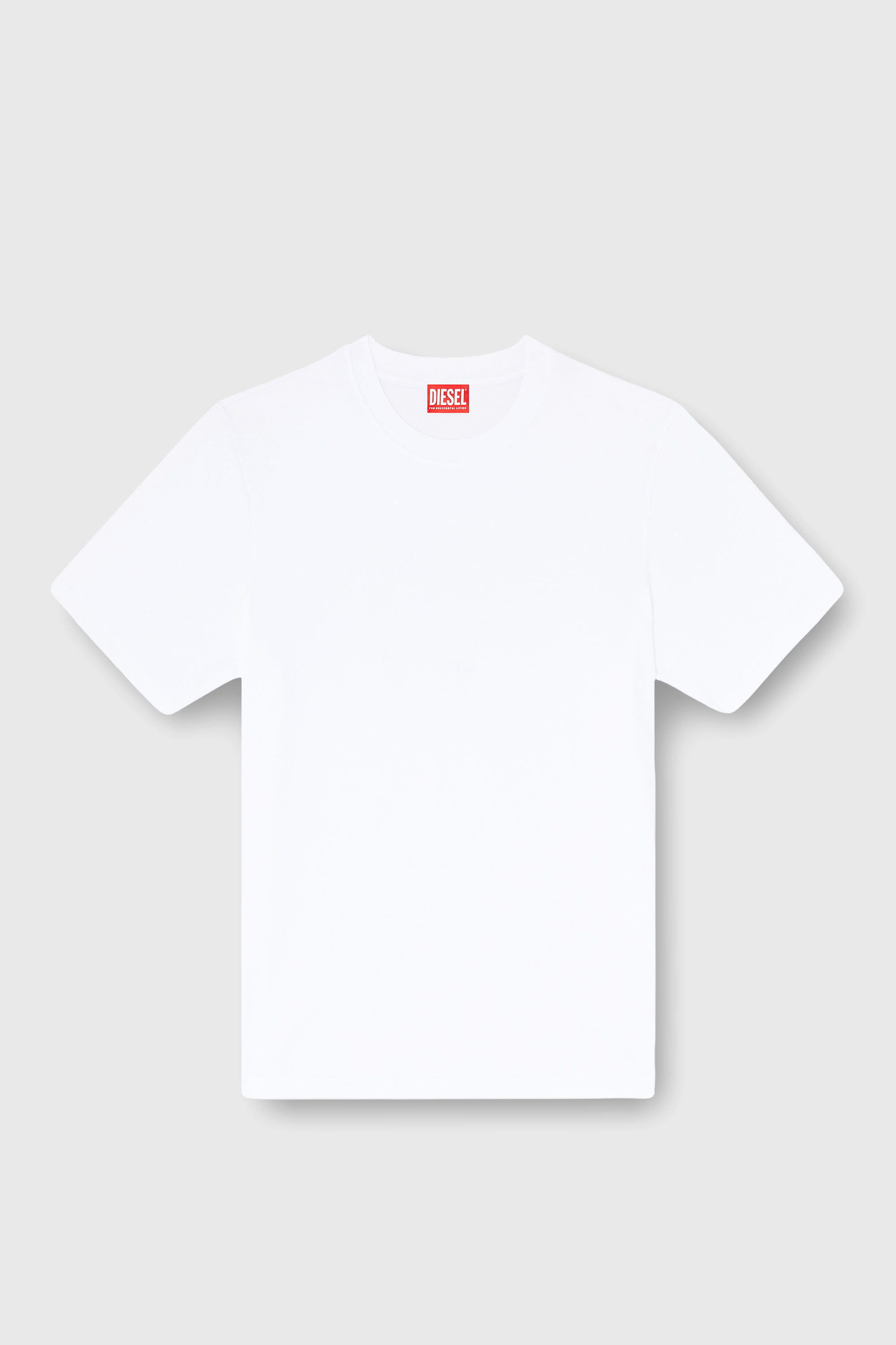 Diesel - T-ADJUST-AA2, T-shirt en interlock de coton avec logo brod&eacute; Homme in Blanc - 2