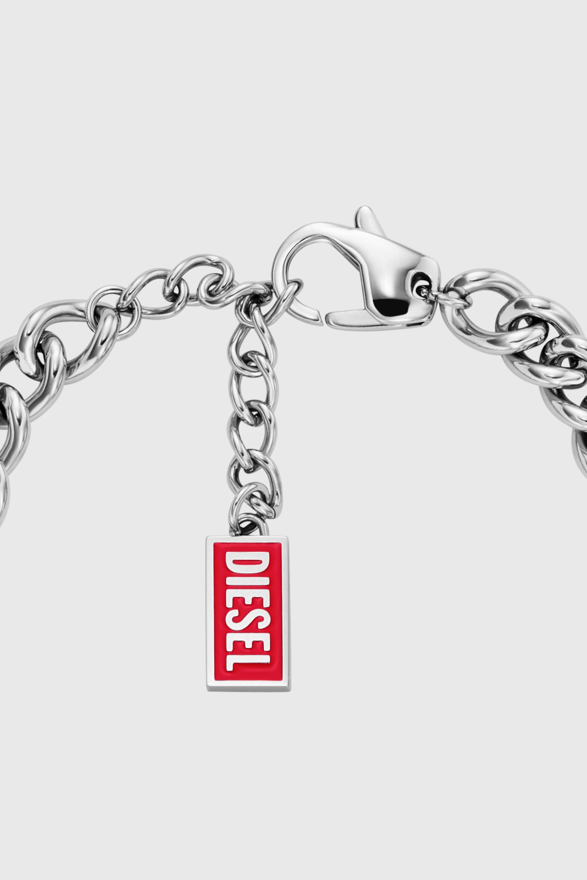Diesel - DX166840 JEWELLERY, Bracelet cha&icirc;ne en acier inoxydable Mixte in Gris argent&eacute; - 2