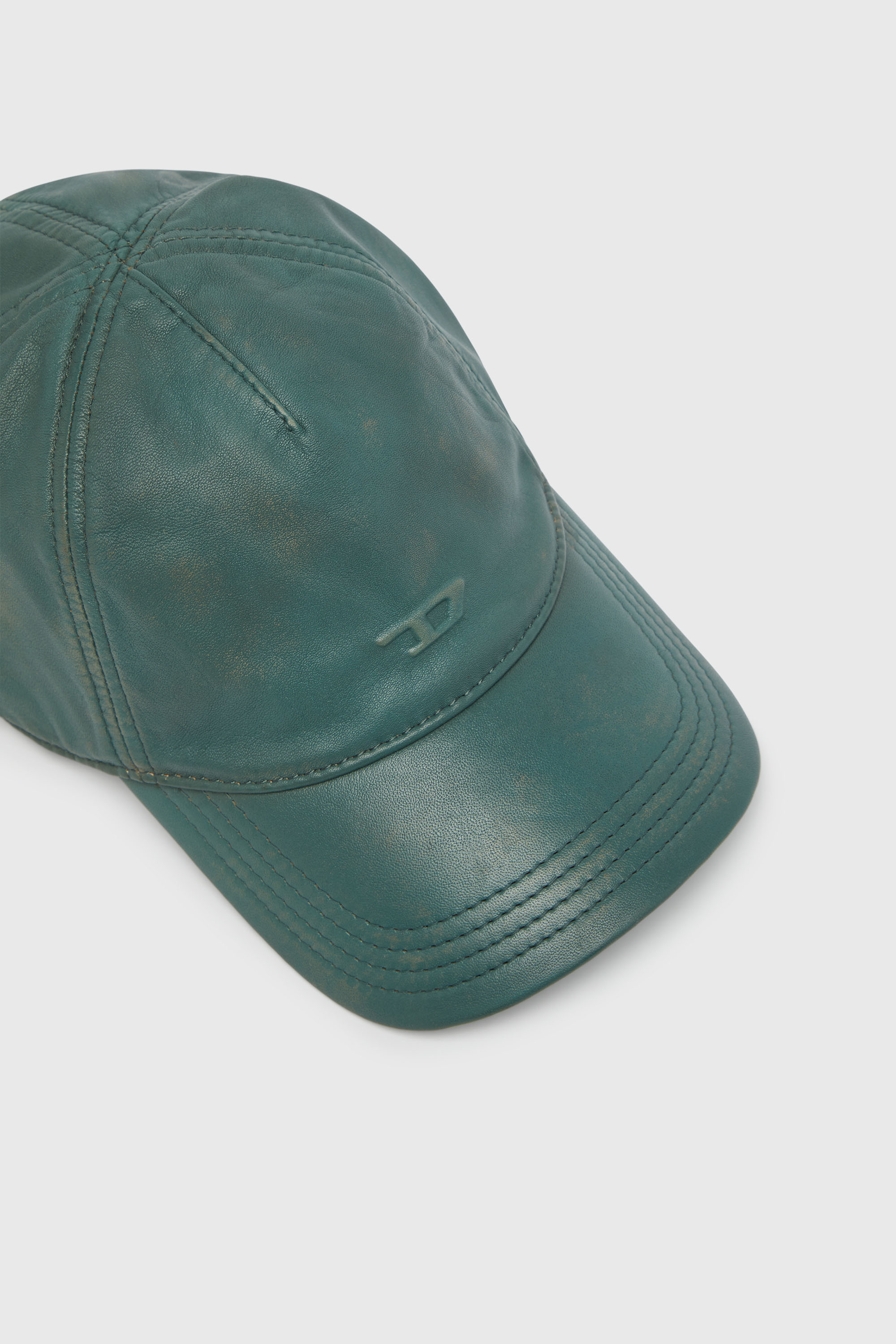 Diesel - C-ASPO, Man's Baseball cap in treated leather in null - 3