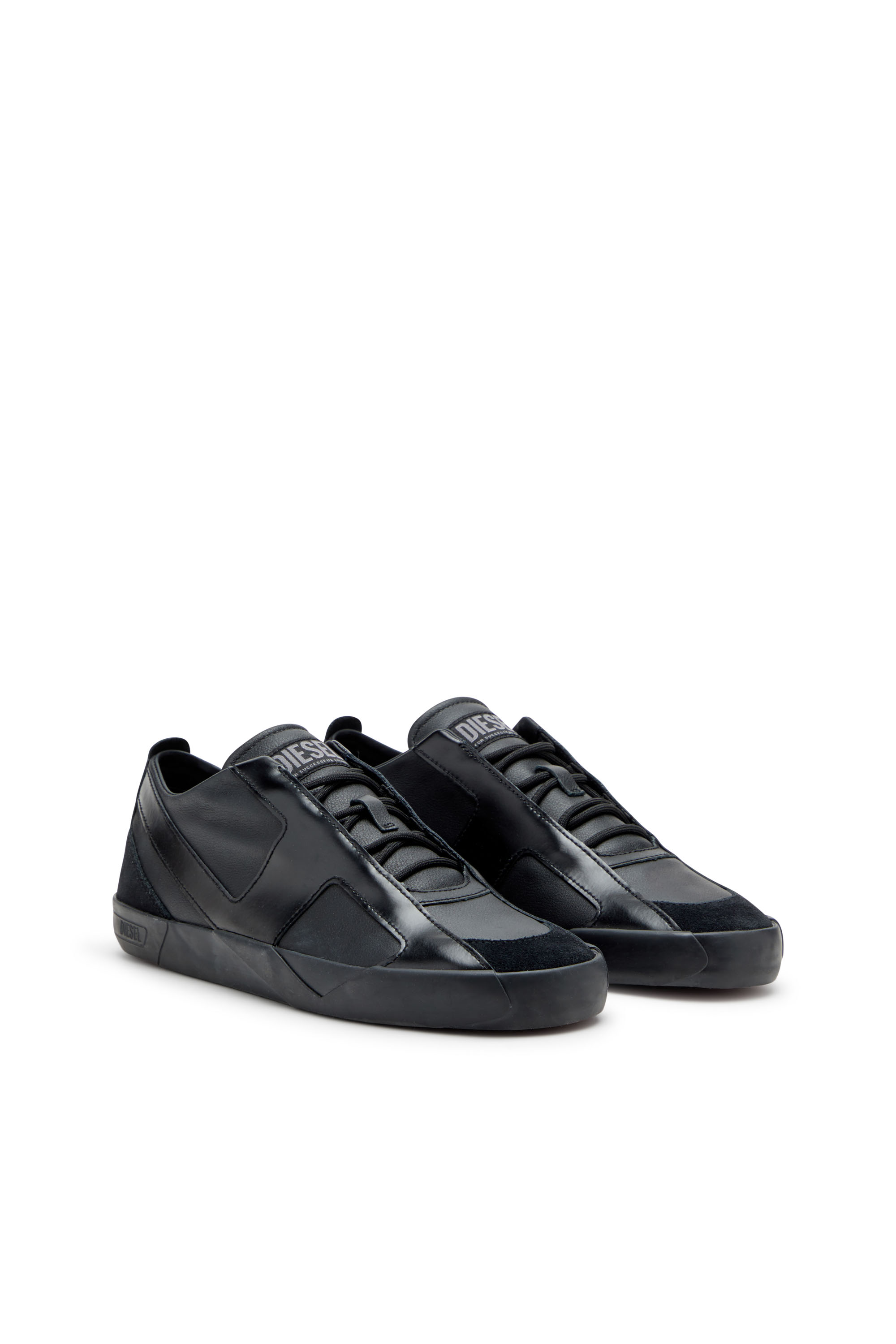 Diesel - S-SLANTE-D LOW, S-Slante-D-Baskets en daim et cuir avec logo D Homme in Noir - 2