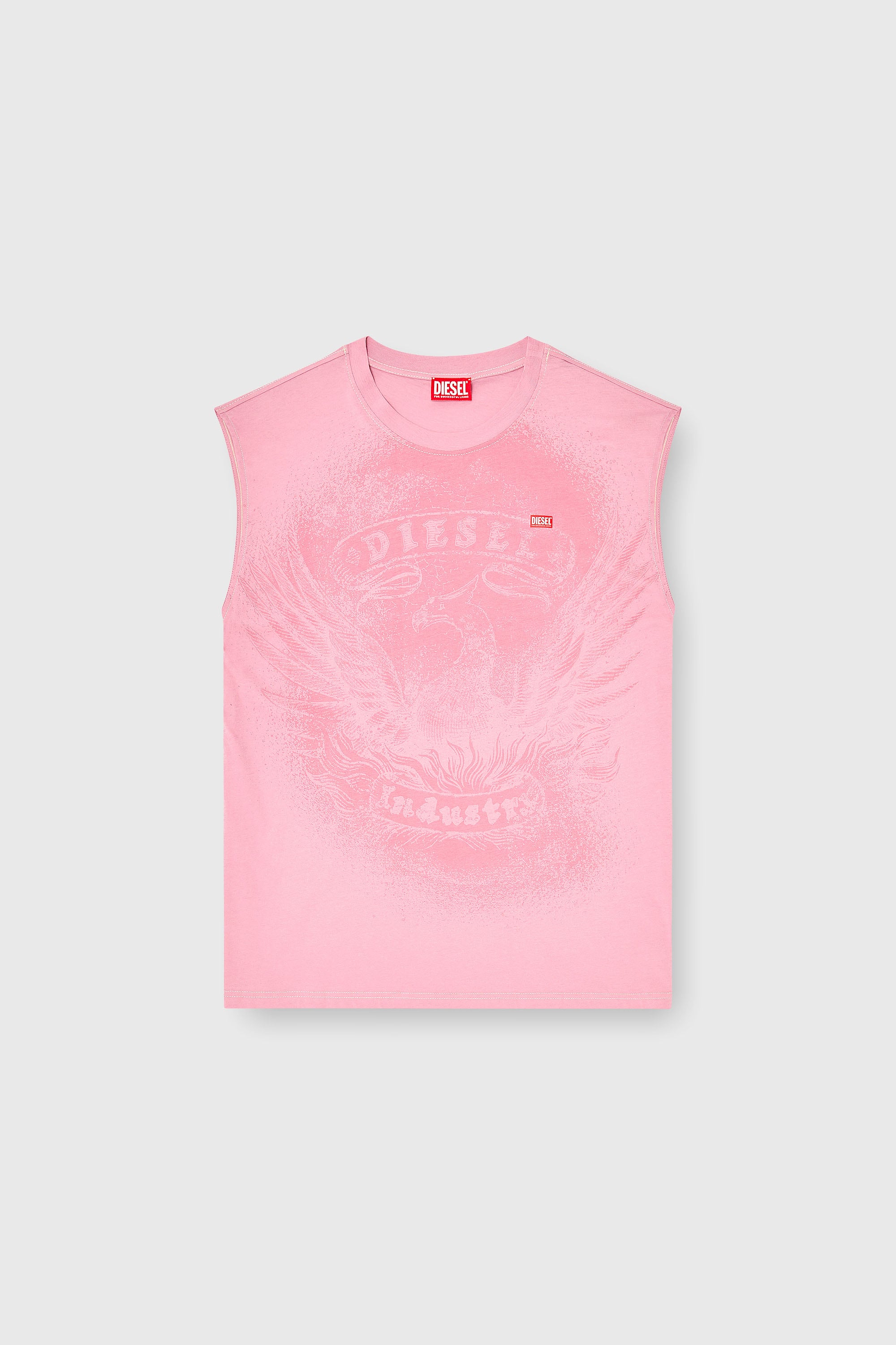Diesel - T-BOXT-SL-NOTCH, D&eacute;bardeur en coton avec motif ton sur ton Homme in Rose - 2