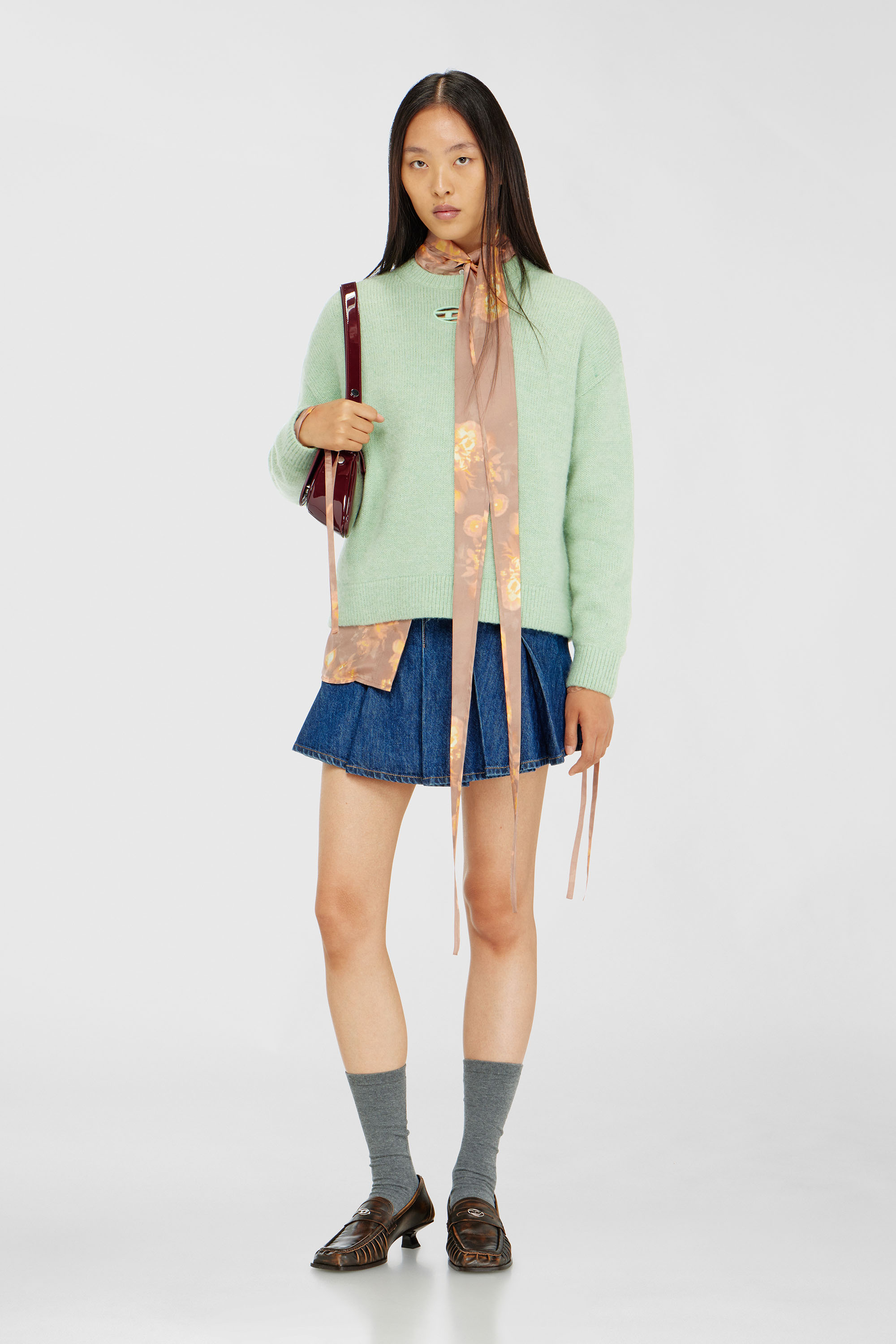 Diesel - M-AREETA, Pull en laine et m&eacute;lange d'alpaga Femme in Vert - 1