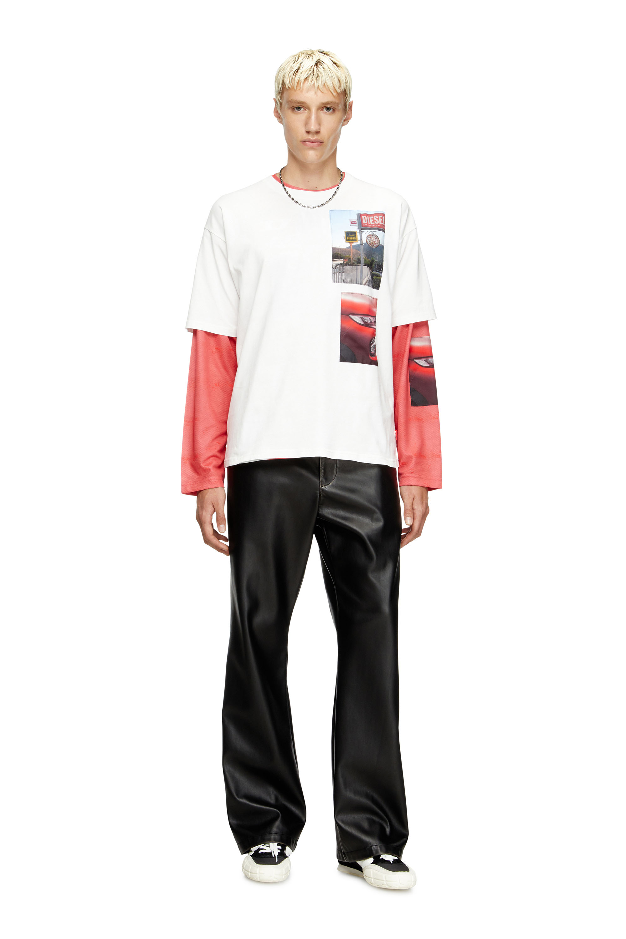Diesel - T-BOXT-T3, T-shirt avec empiècements photo de logo Homme in Blanc - 2