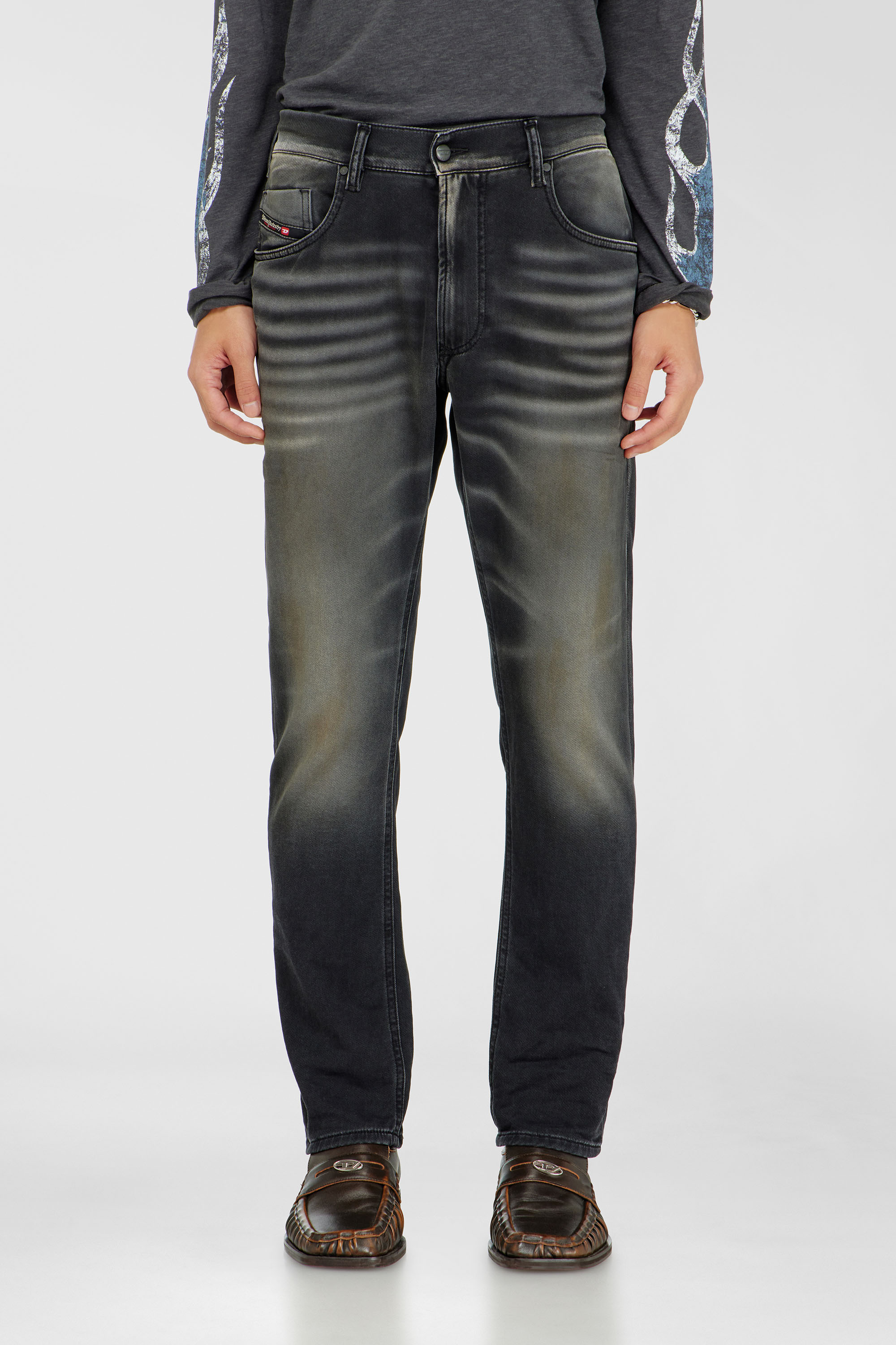 Diesel - Regular 2032 D-Krooley-BW Joggjeans&reg; 068ZQ Homme, Noir/Gris fonc&eacute; - Image 2