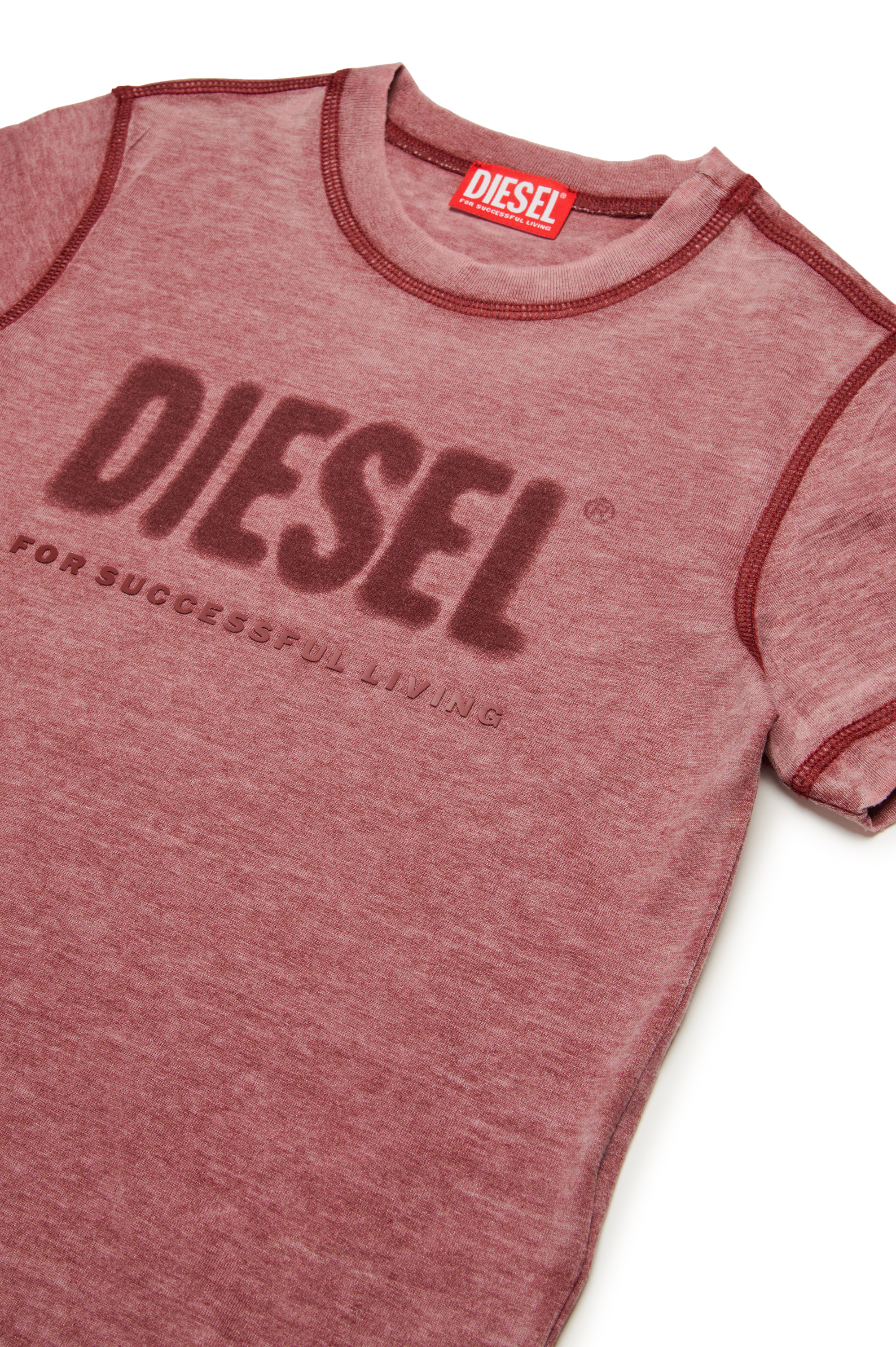 Diesel - TDIEGORL1, Homme T-shirt dévoré avec logo in Rouge - Image 3