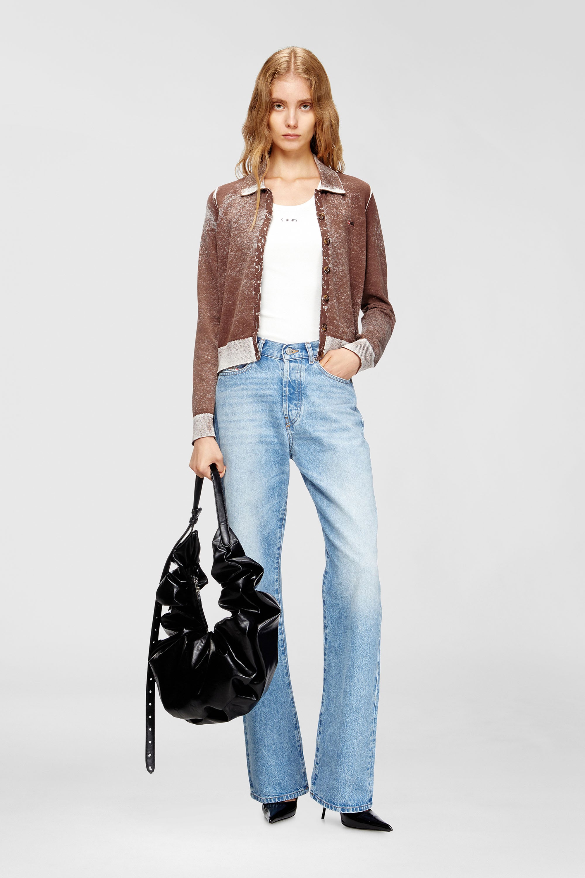 Diesel - GRAB-D HOBO L, Grab-D-Grand sac hobo froiss&eacute; Femme in Noir - 2