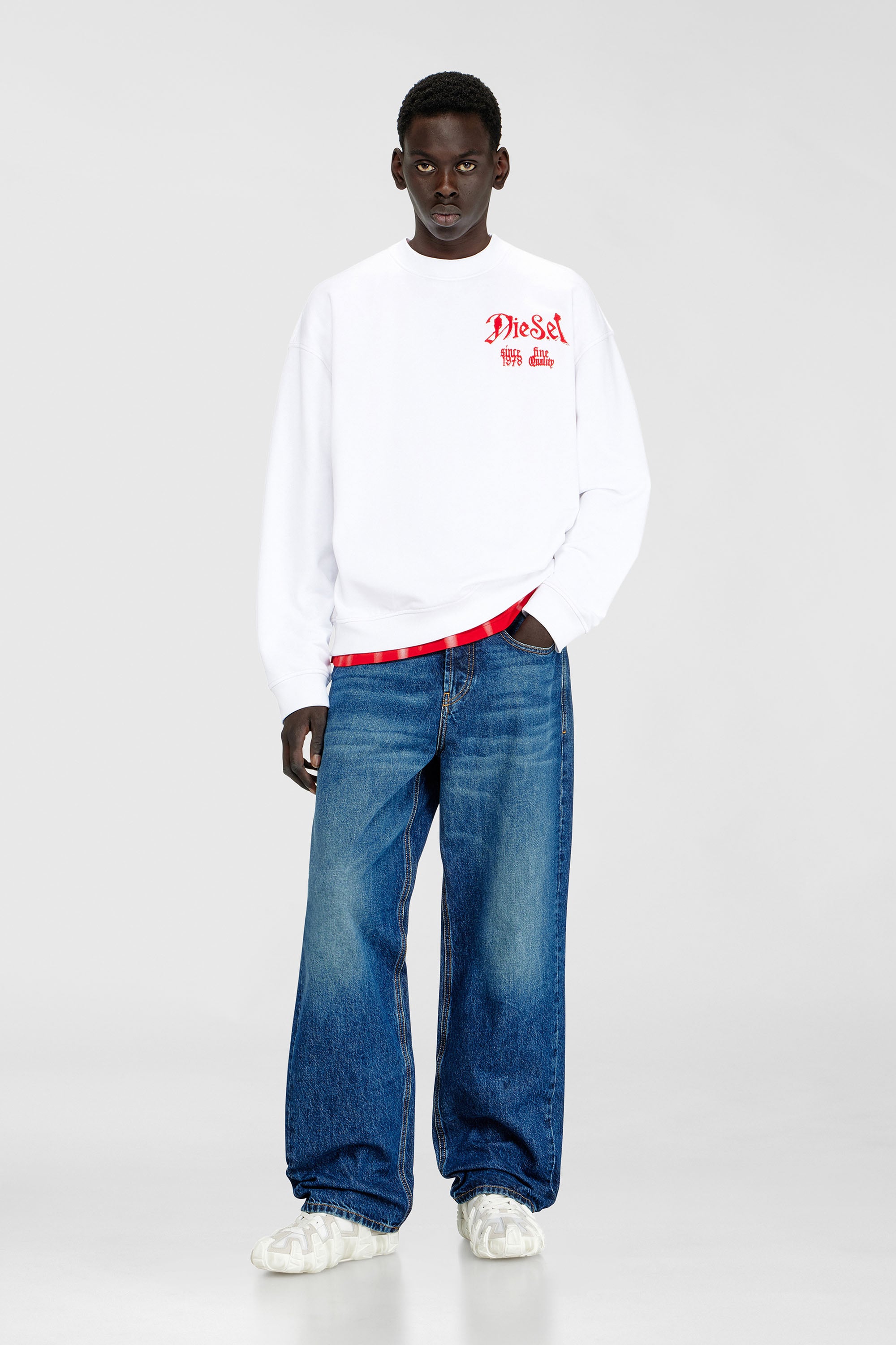 Diesel - Relaxed Jeans 2001 D-Macro 09I27 Homme, Bleu moyen - Image 1
