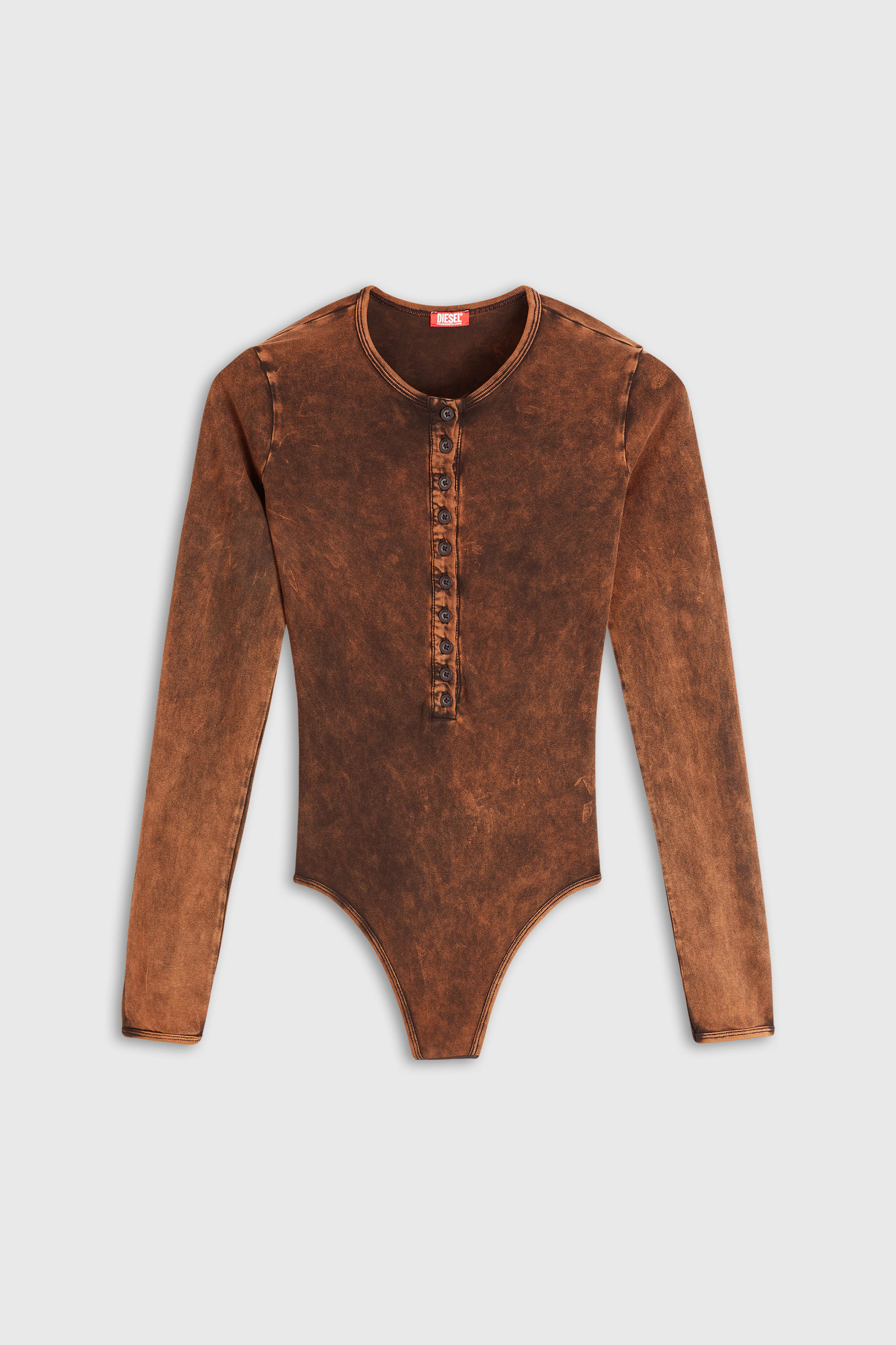 Diesel - FRESYA-DNM, Body en coton &agrave; boutons devant Femme in Marron - 2