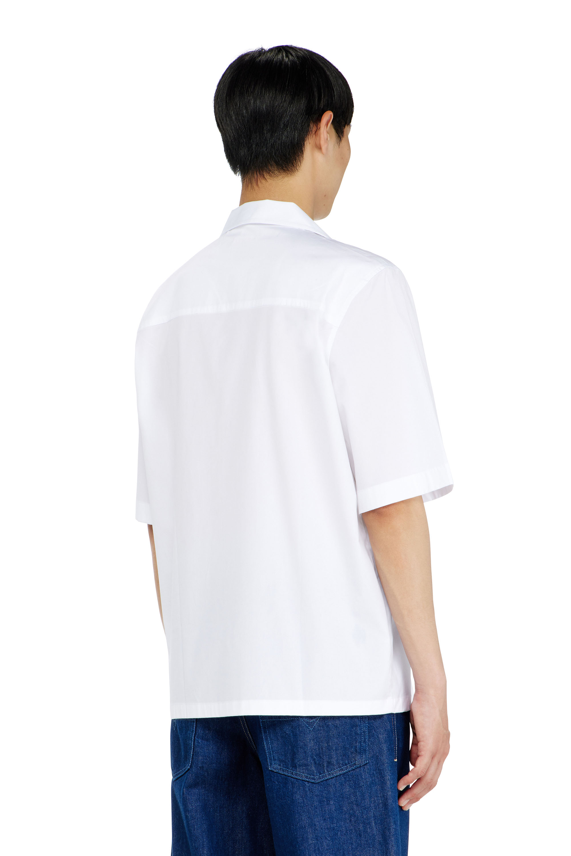 Diesel - S-MAC-GSBH, Chemise en popeline stretch avec broderie Oval D Homme in Blanc - 3