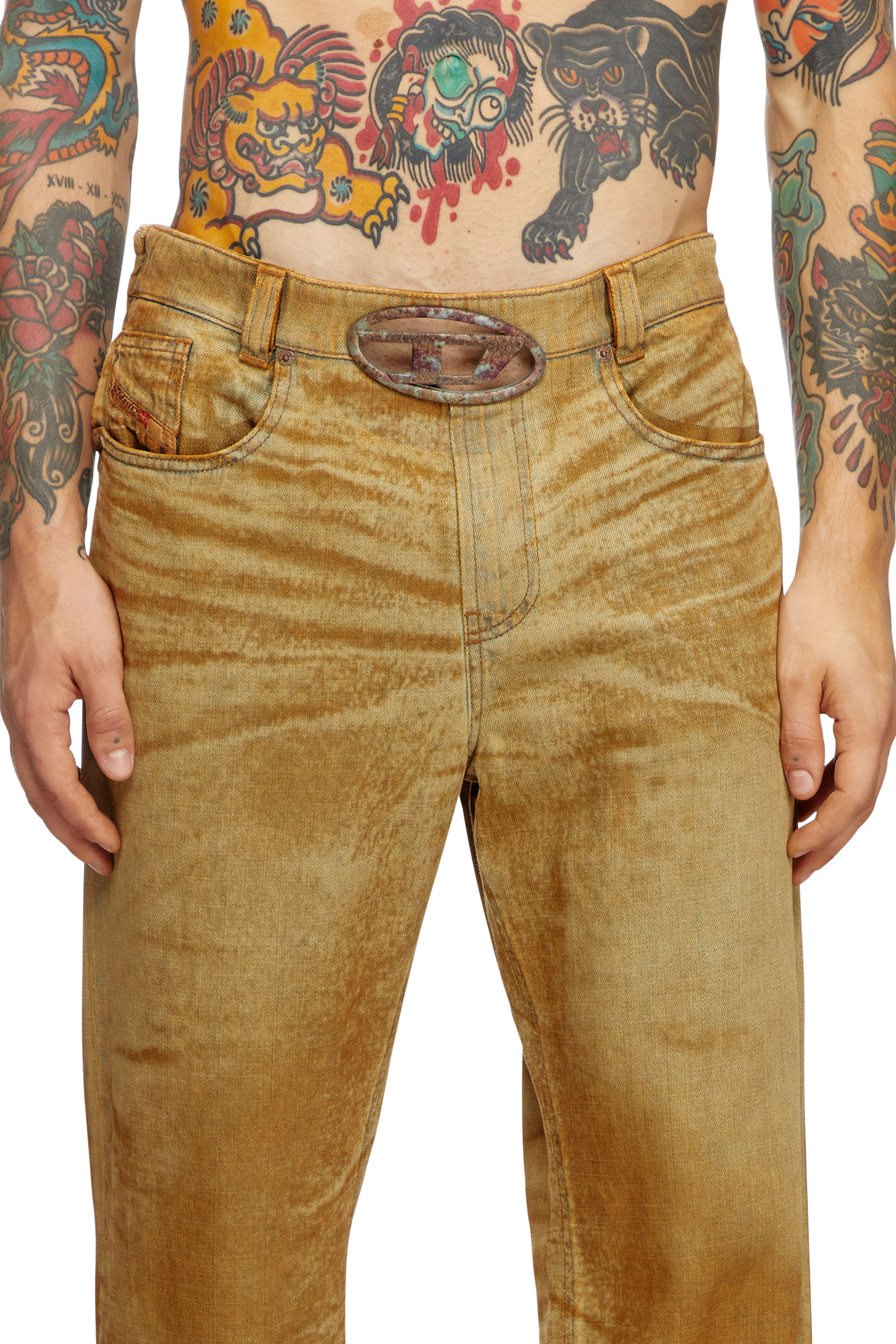 Diesel - Straight Jeans 2010 D-Macs 0AJET Homme, Marron Clair - Image 4