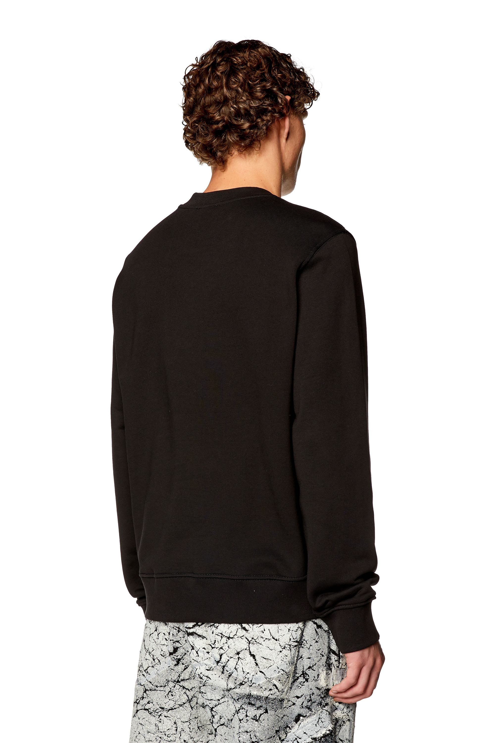 Diesel - S-GINN-N, Sweat-shirt avec logo Diesel effet flou Homme in Noir - 3