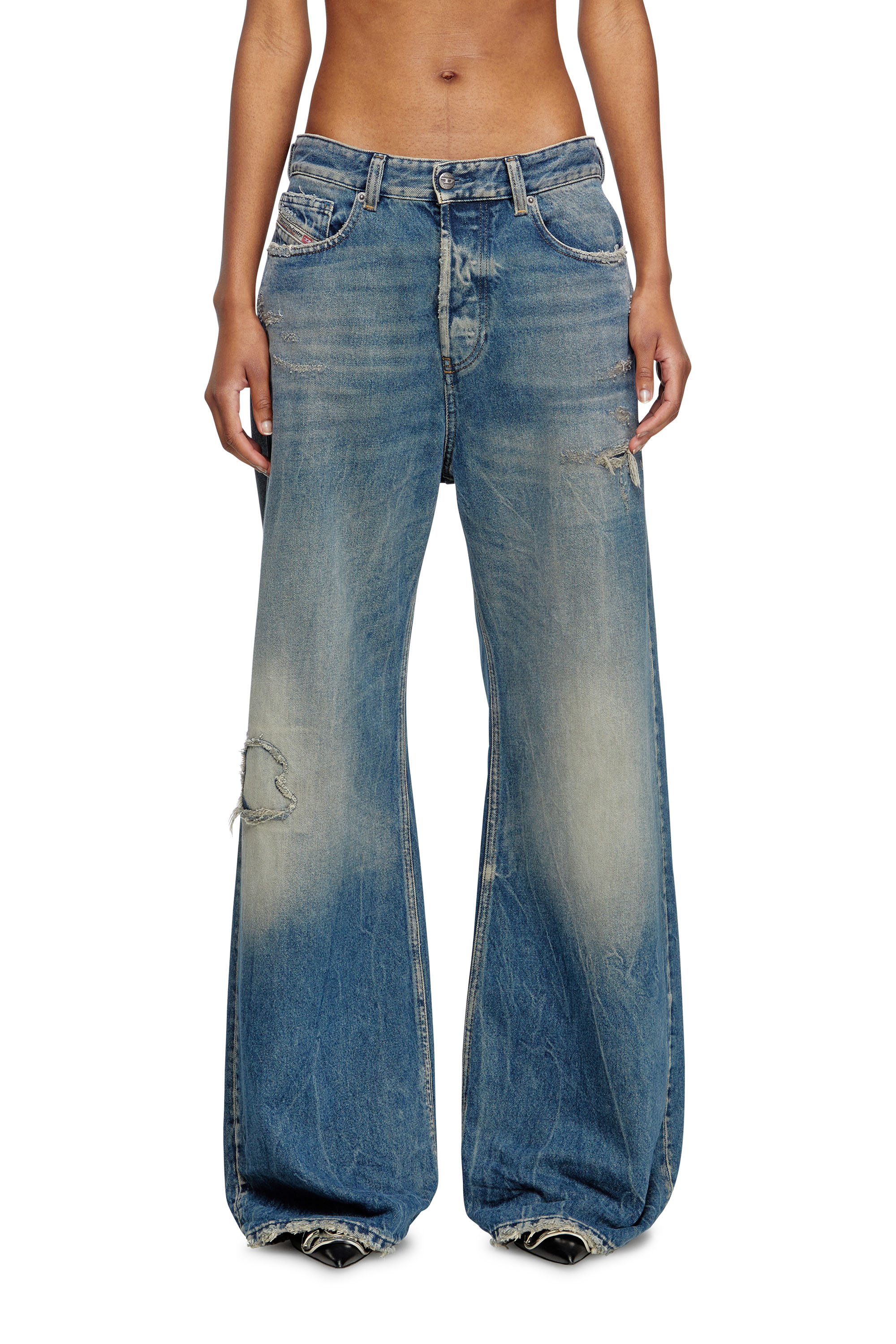 Diesel - Relaxed Jeans 1996 D-Sire 09M28 Femme, Bleu moyen - Image 1