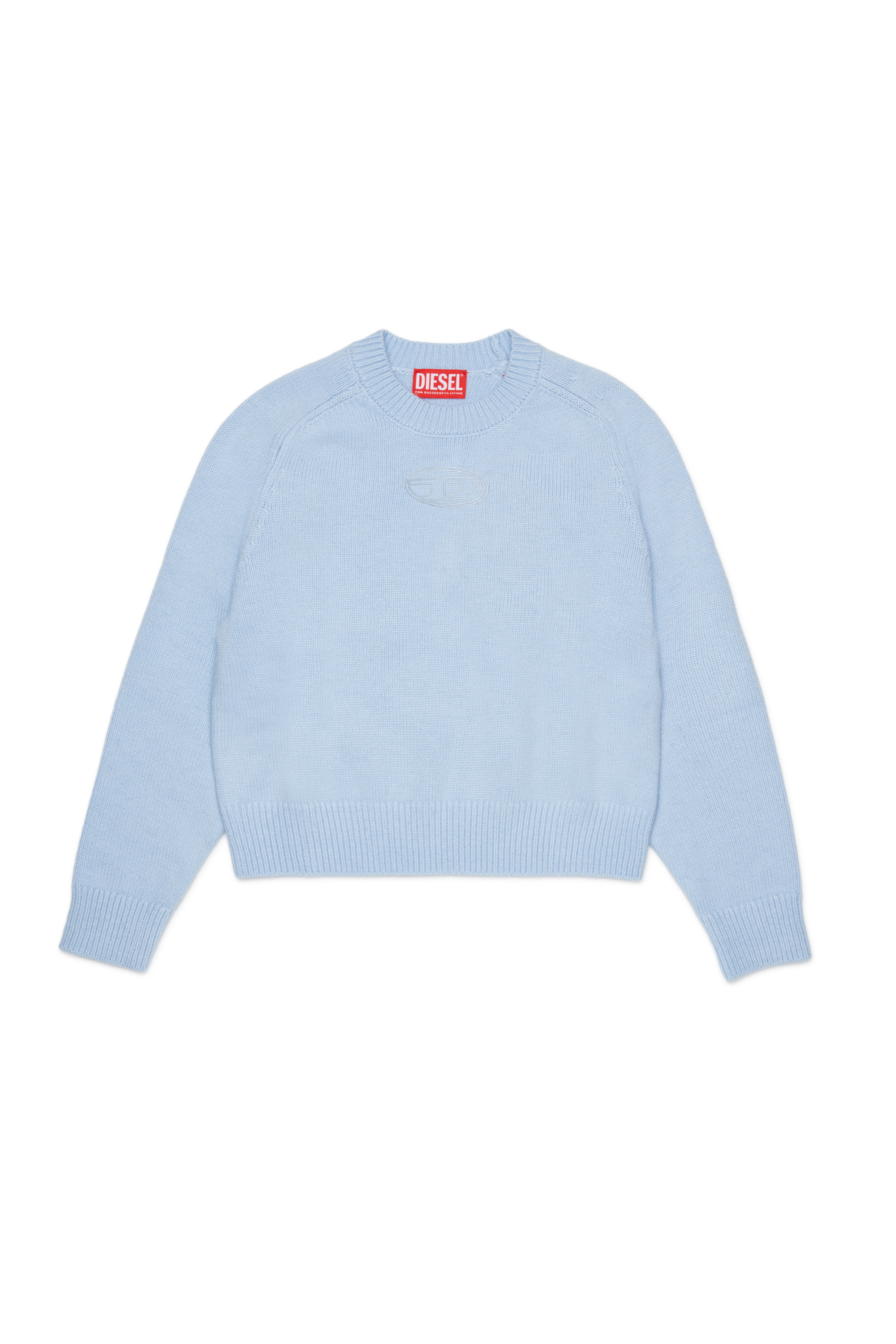 Diesel - KIMLIN, Pull en maille enrichi en cachemire avec logo Oval D Femme in Bleu - 1