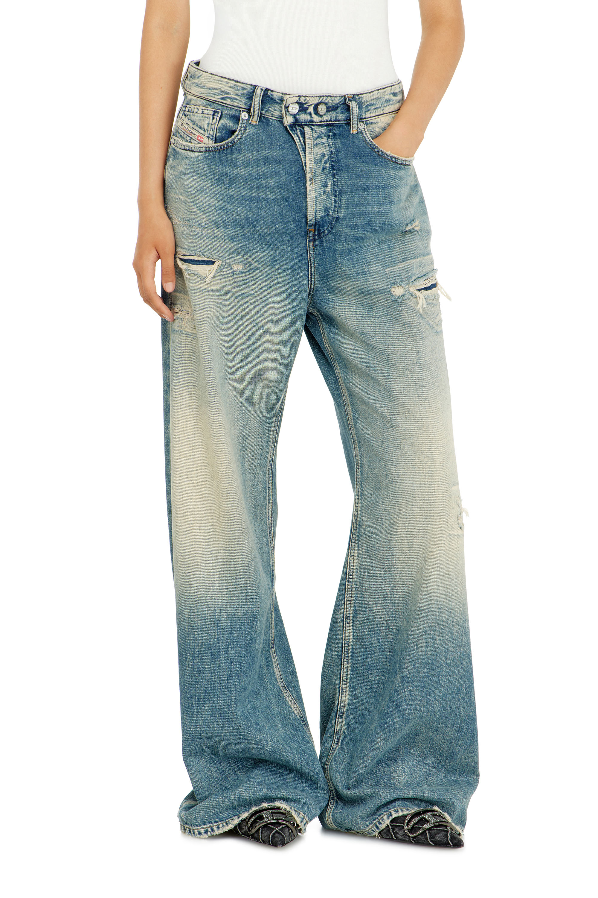 Diesel - Relaxed Jeans 1996 D-Sire 09P62 Femme, Bleu moyen - Image 4