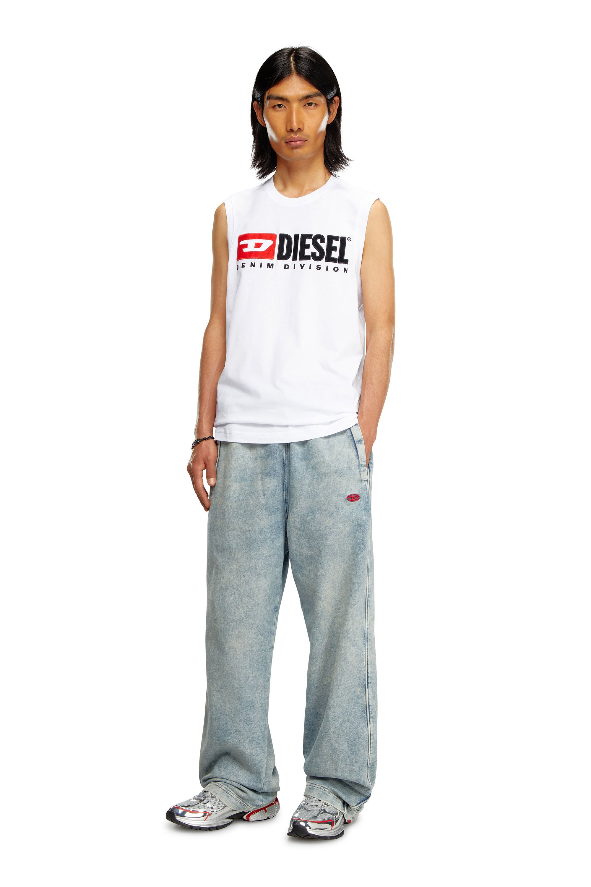Diesel - T-ISCO-DIV, Man Tank top with chest logo print in White - Image 2
