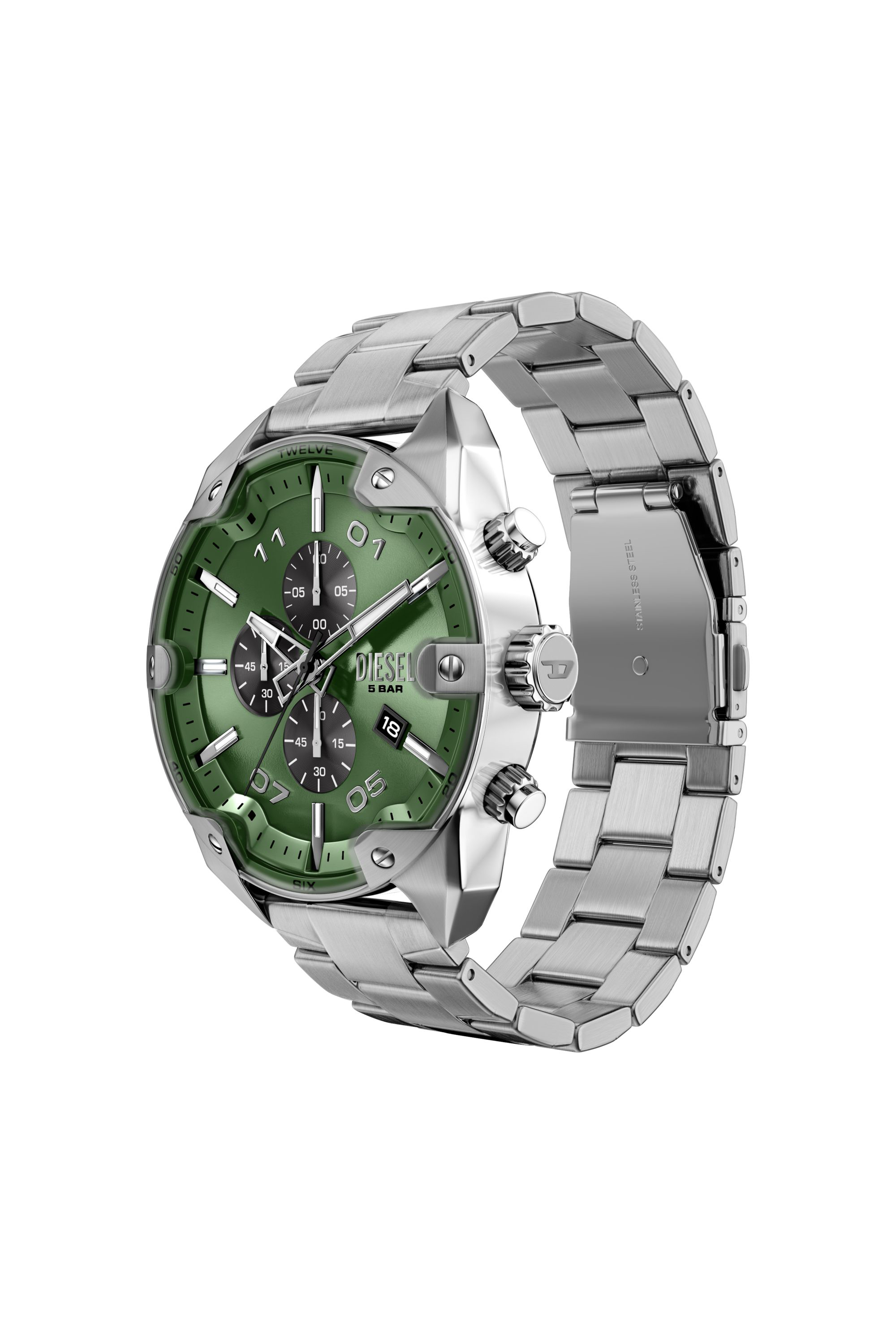 Diesel - DZ4712 WATCH, Montre Spiked en acier inoxydable &agrave; pointes Homme in Gris argent&eacute; - 4