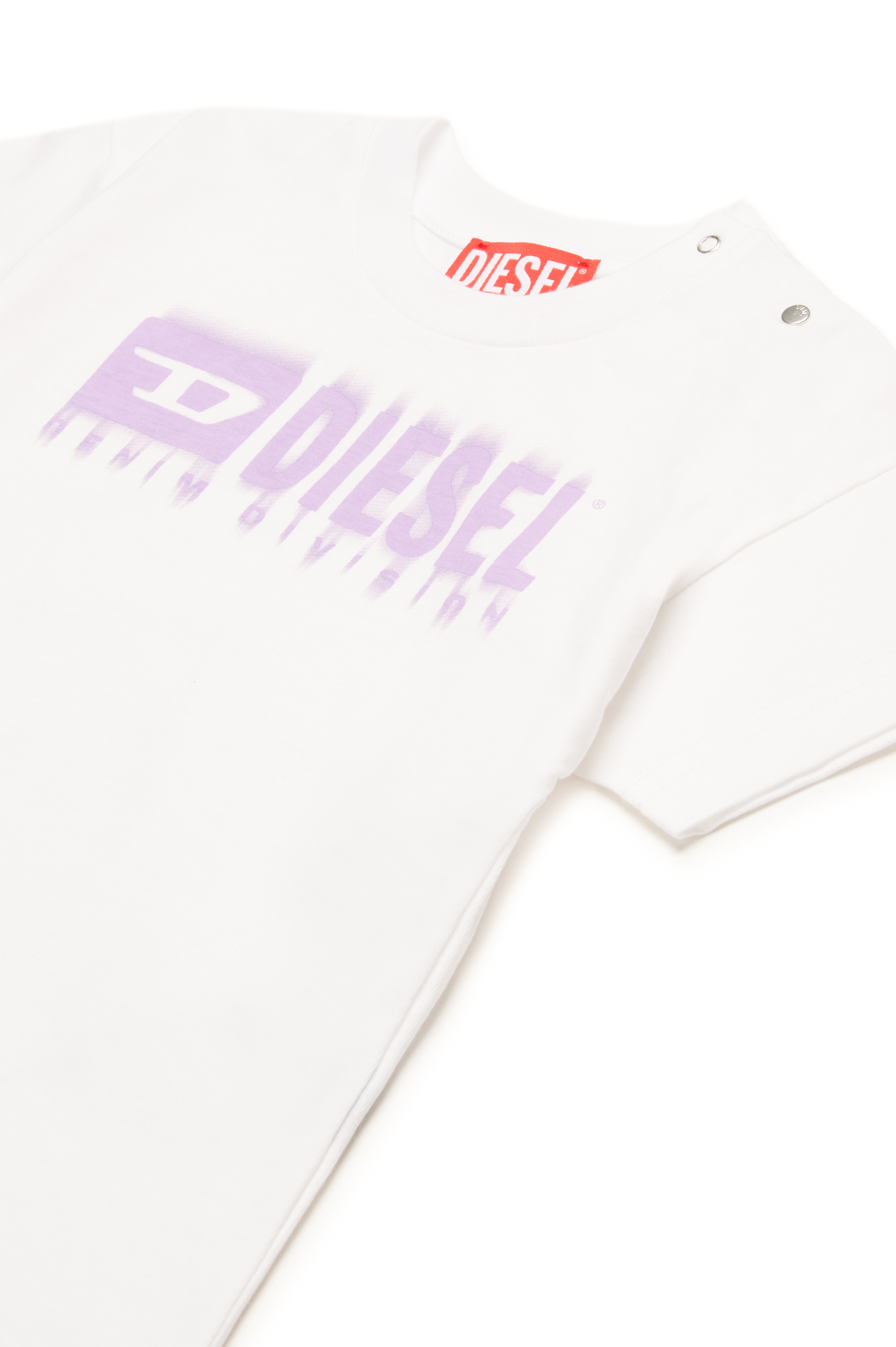 Diesel - TDIEGORL6MAB, T-shirt avec logo taché Mixte in Blanc - 3