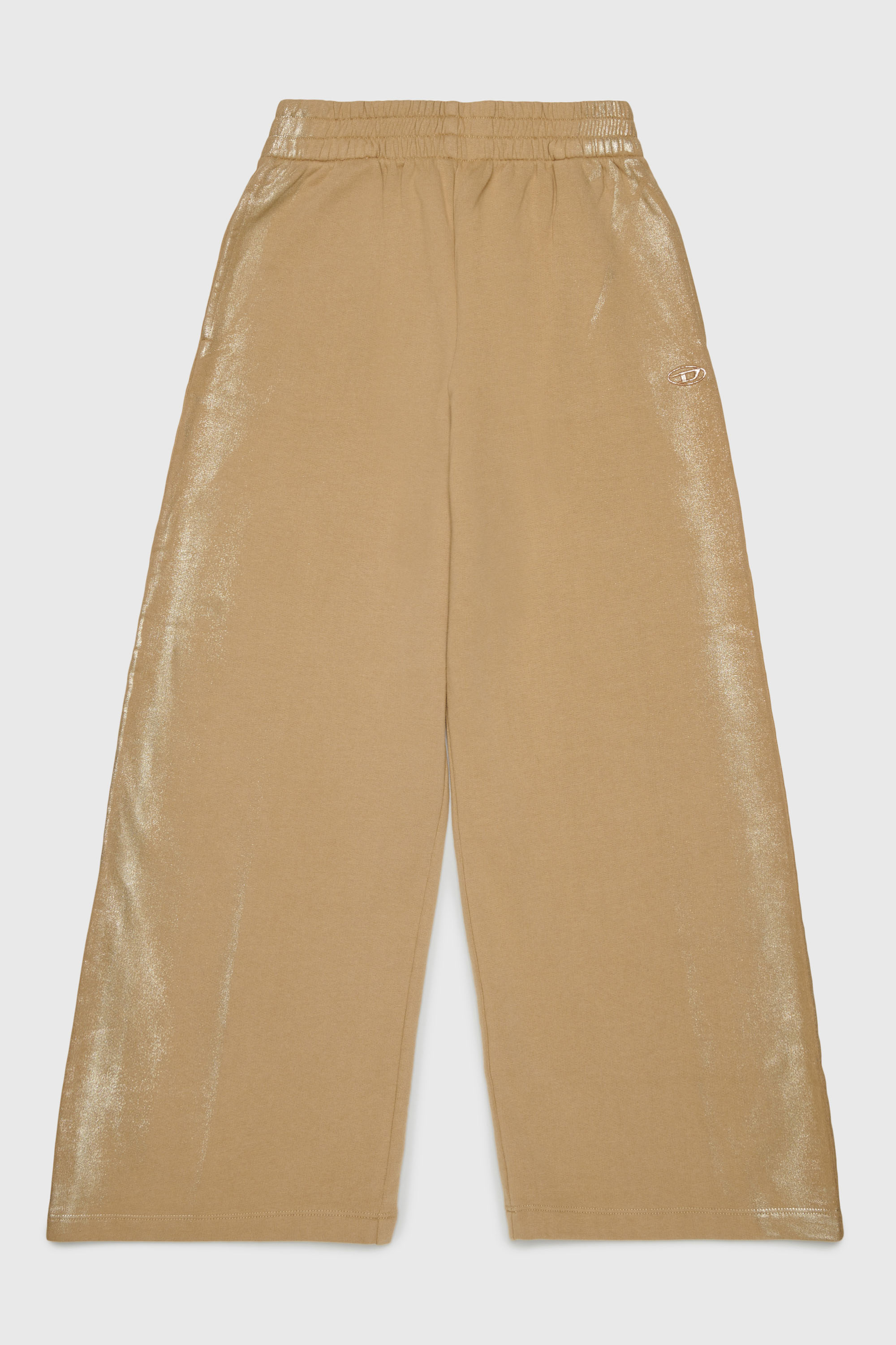 Pantalon sweat wide leg effet m&eacute;tallis&eacute;
