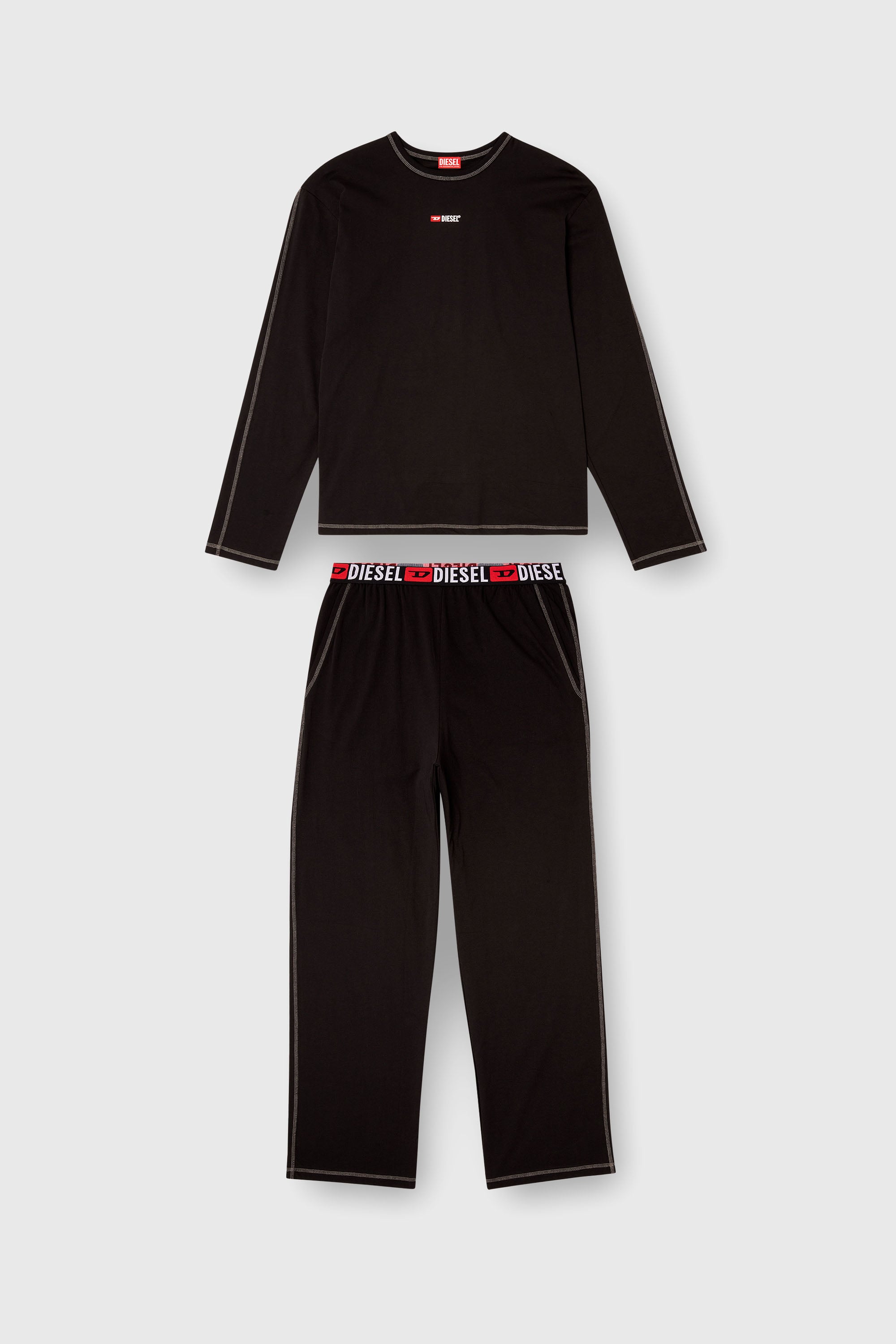Diesel - SET-NOLAN-D-CORE, Pyjama en jersey de coton Homme in Noir - 2