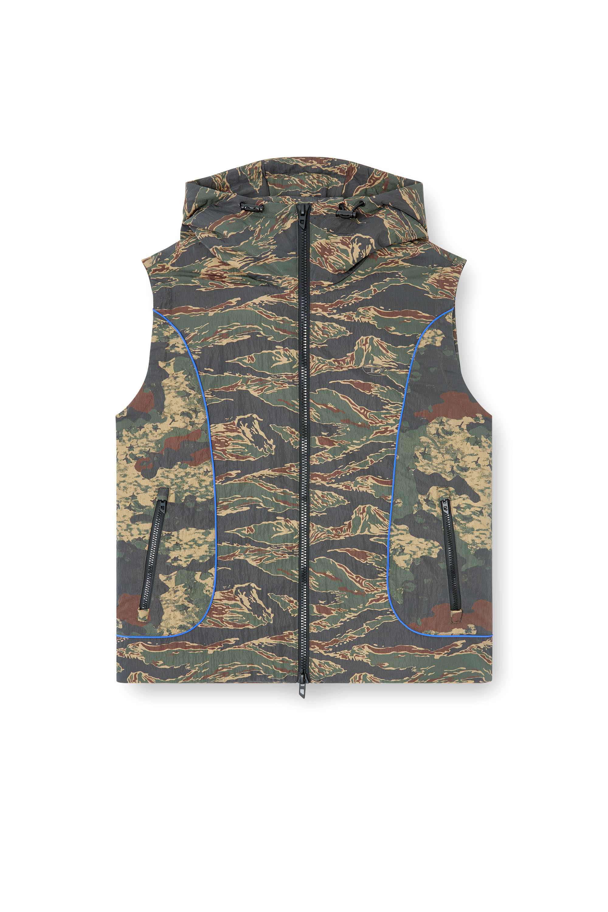 Diesel - J-OSTEND-SL-CAMU, Gilet à capuche avec imprimés camouflage mélangés Homme in Polychrome - 3