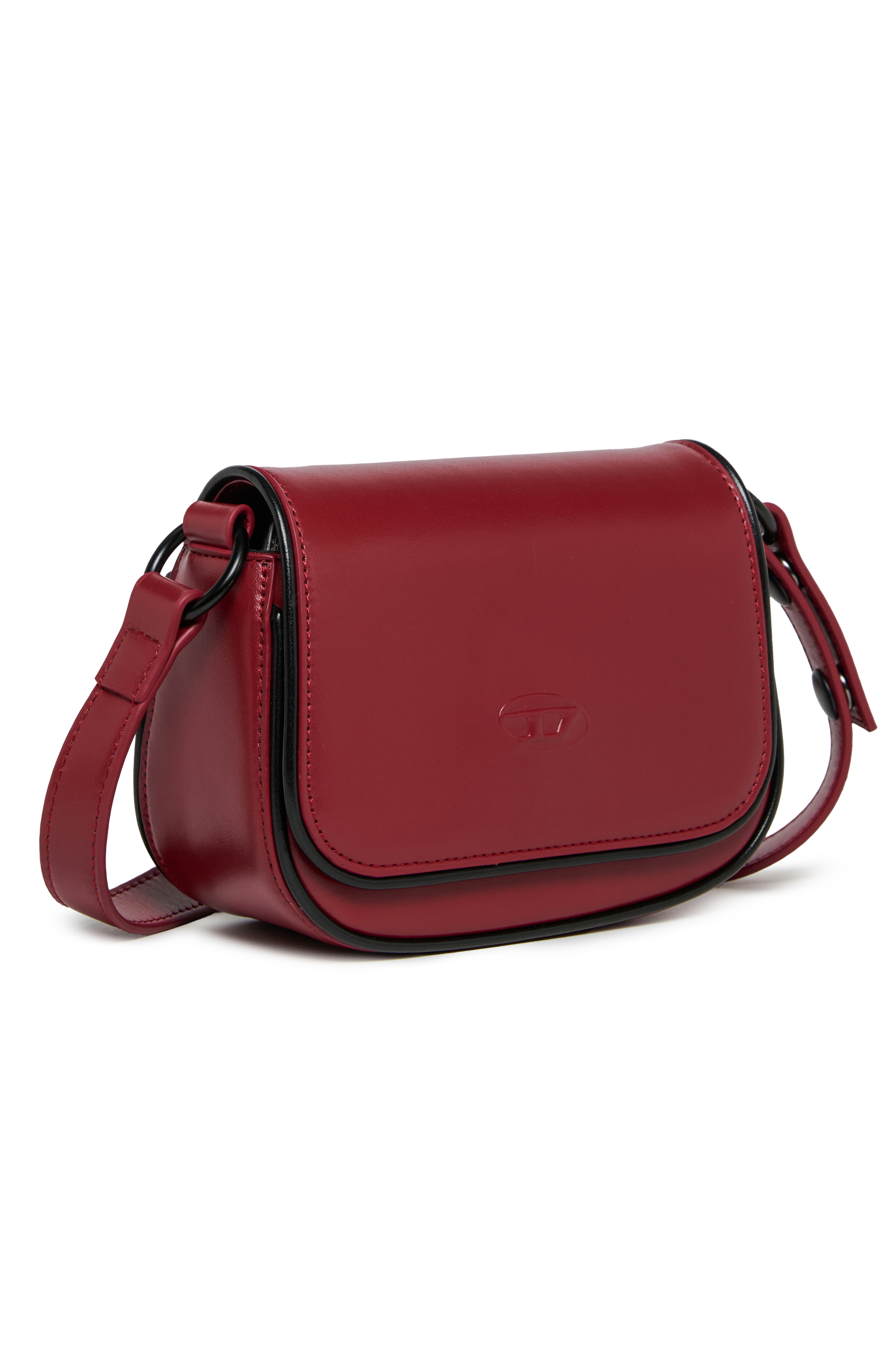 Diesel - WIRT, WIRT - Sac bandouli&egrave;re avec logo Oval D emboss&eacute; Femme in Rouge - 3