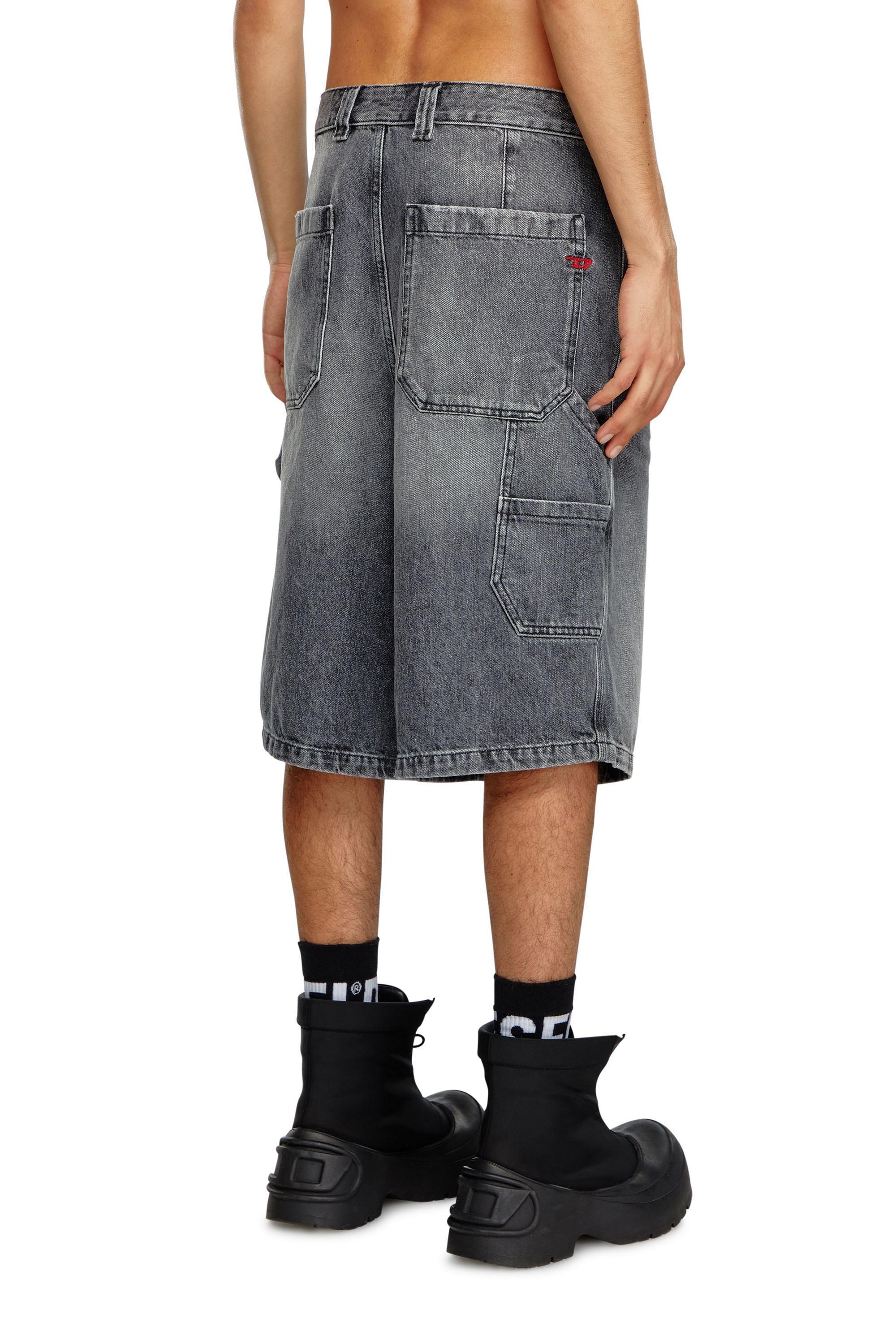 Diesel - D-LIVERY-SHORT, Short utility en denim de chanvre Homme in Noir - 4