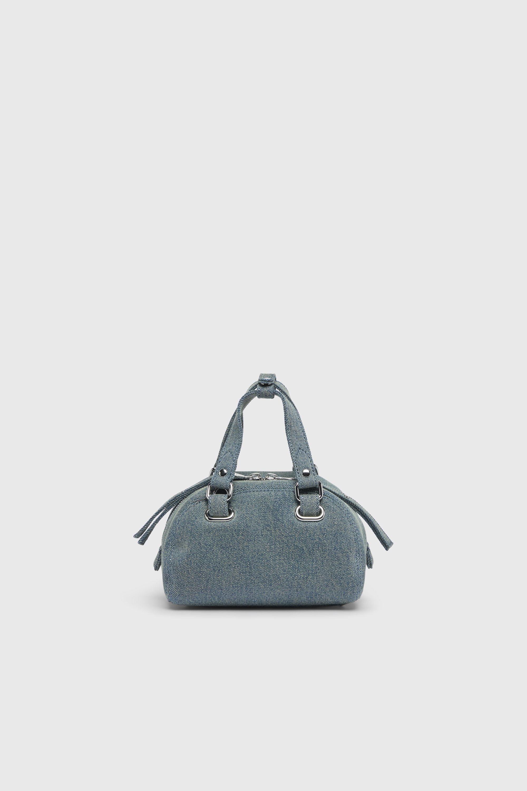 Diesel - 1DR DOME SOFT CROSSBODY, 1DR Dome-Petit sac bowling en denim avec logo Oval D Mixte in Bleu - 2